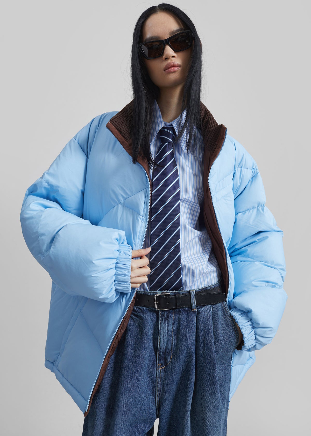 Orino Oversized Puffer Jacket - Blue - 7