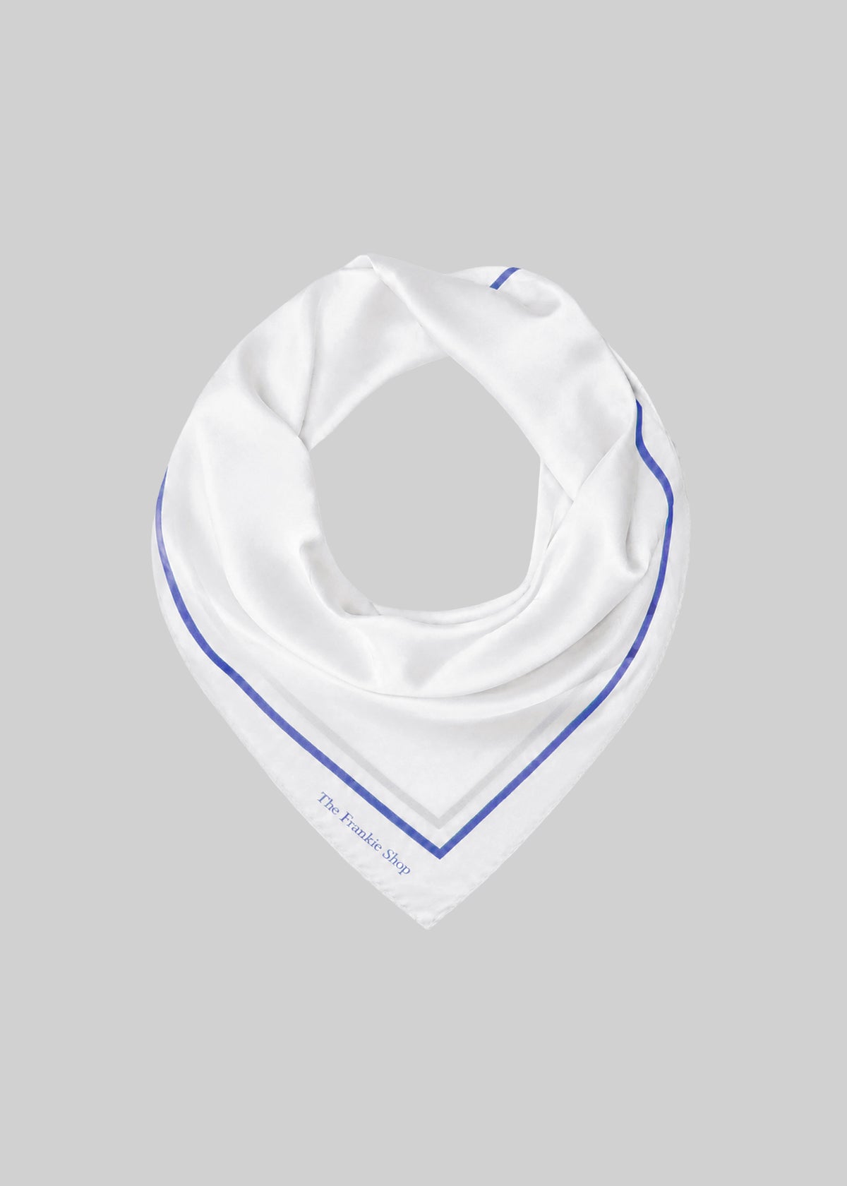 Oris Silk Scarf - White/Blue