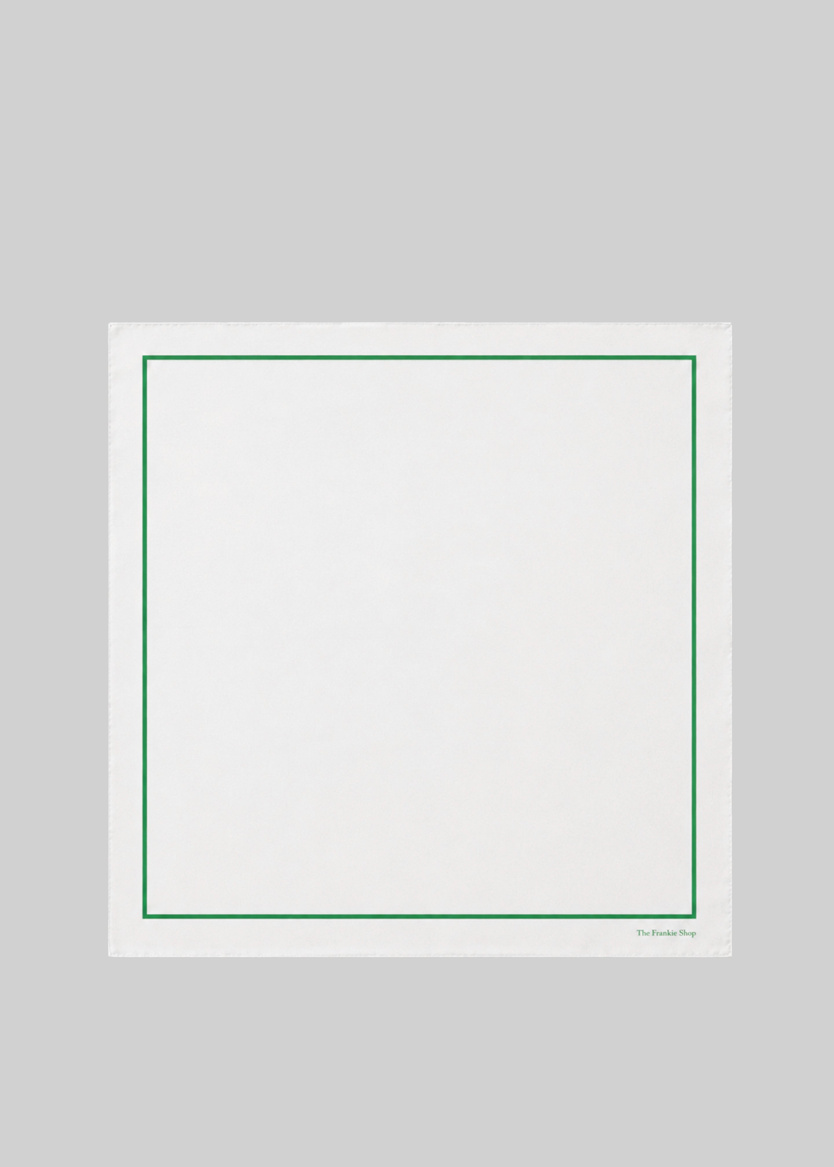 Oris Silk Scarf - White/Green - 3