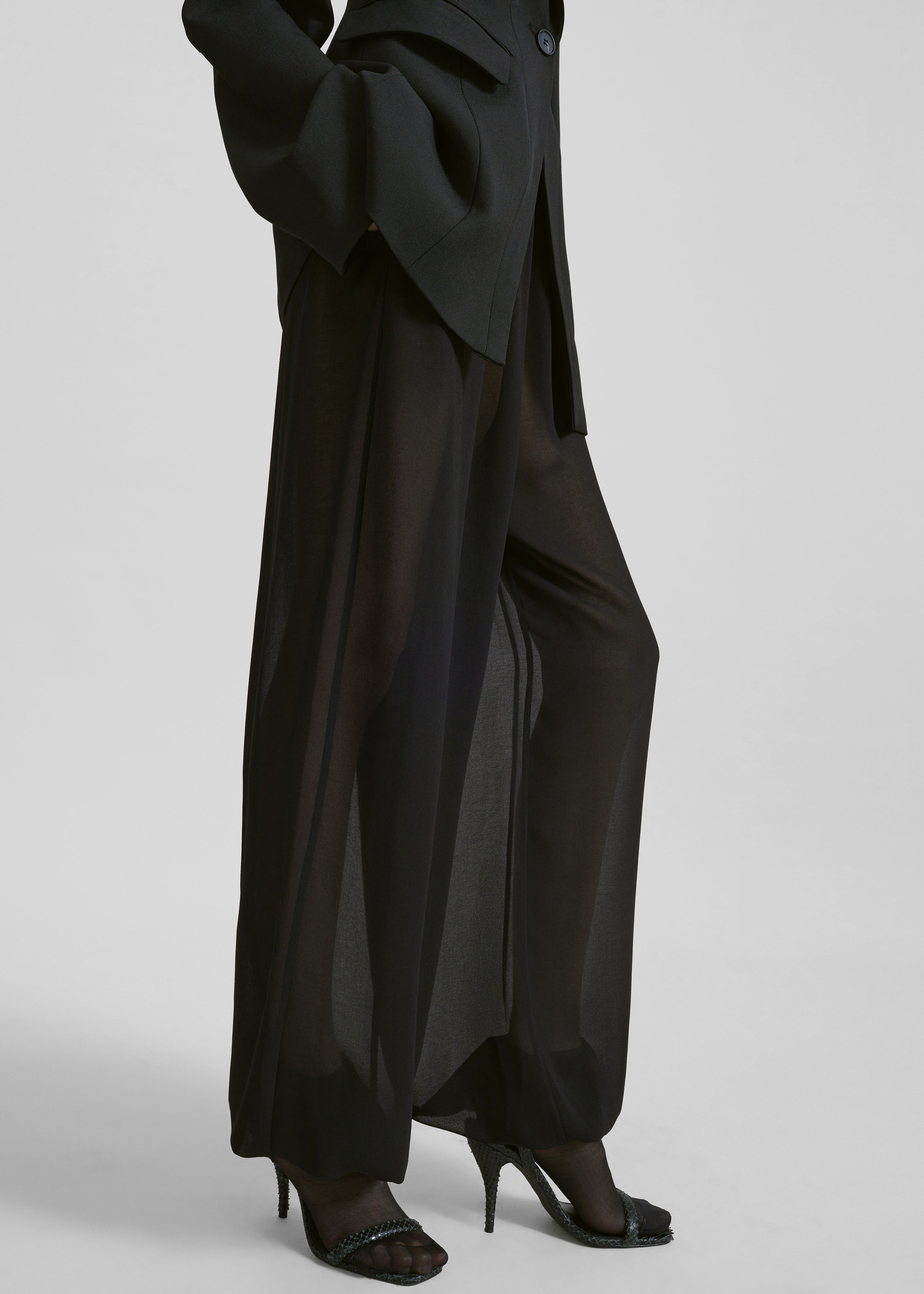 Orissa Sheer Balloon Pants - Black - 3