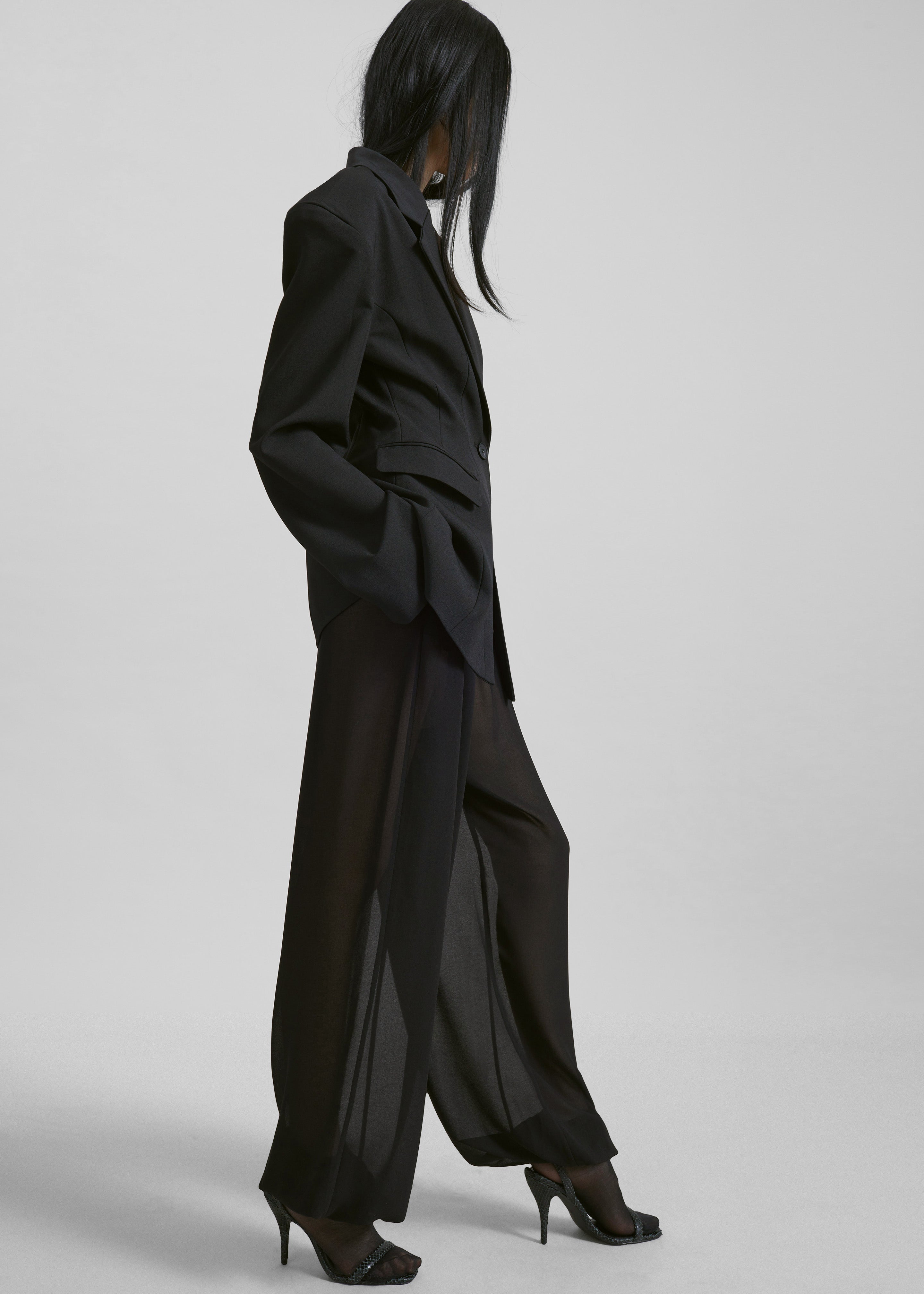 Orissa Sheer Balloon Pants - Black - 8