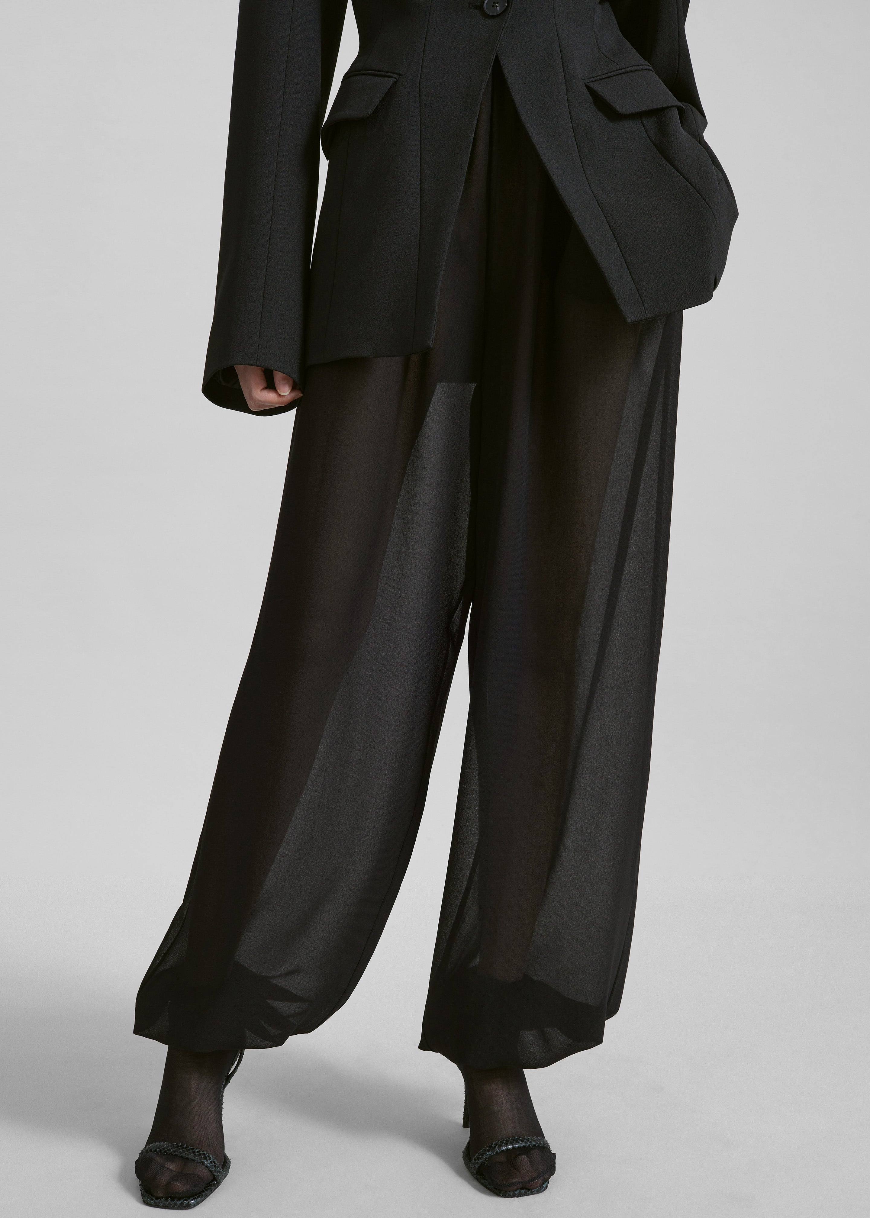 Orissa Sheer Balloon Pants - Black - 2