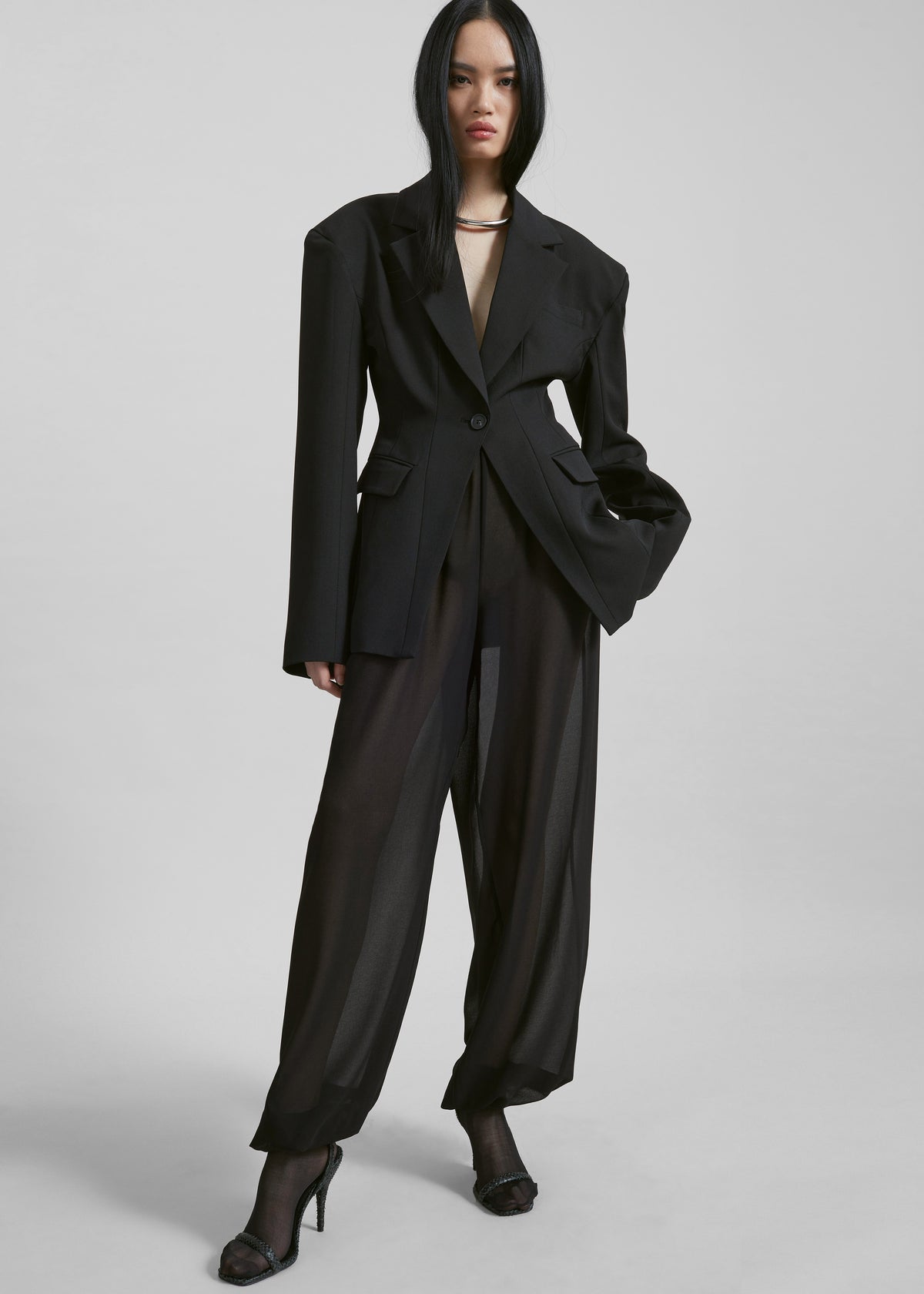 Orissa Sheer Balloon Pants - Black - 5