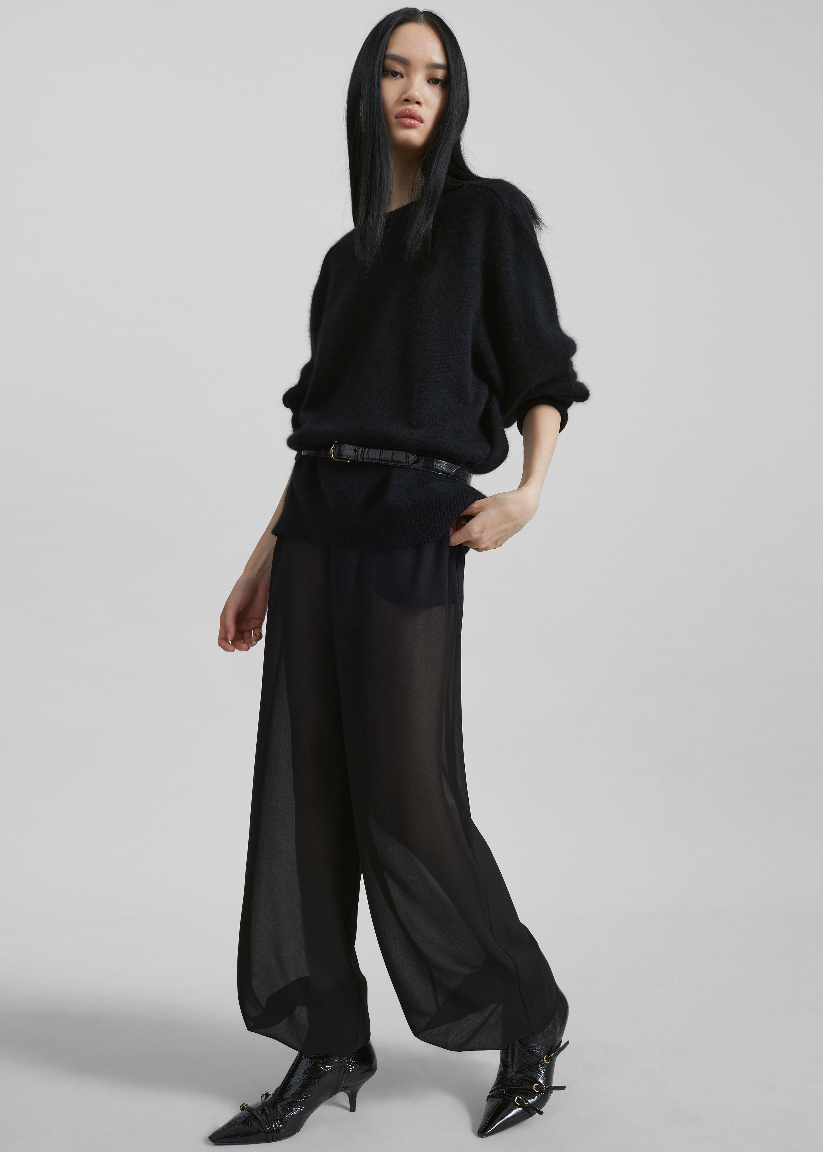 【新品未使用タグ付】roughlow sheer balloon pants 2 Orissa Sheer Balloon Pants - Black – The Frankie Shop