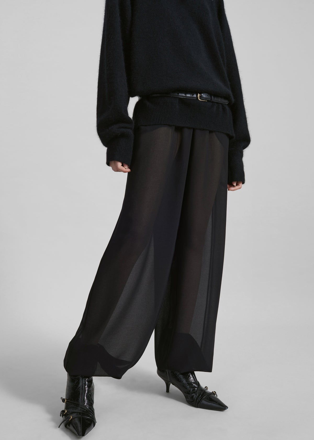 Orissa Sheer Balloon Pants - Black - 7