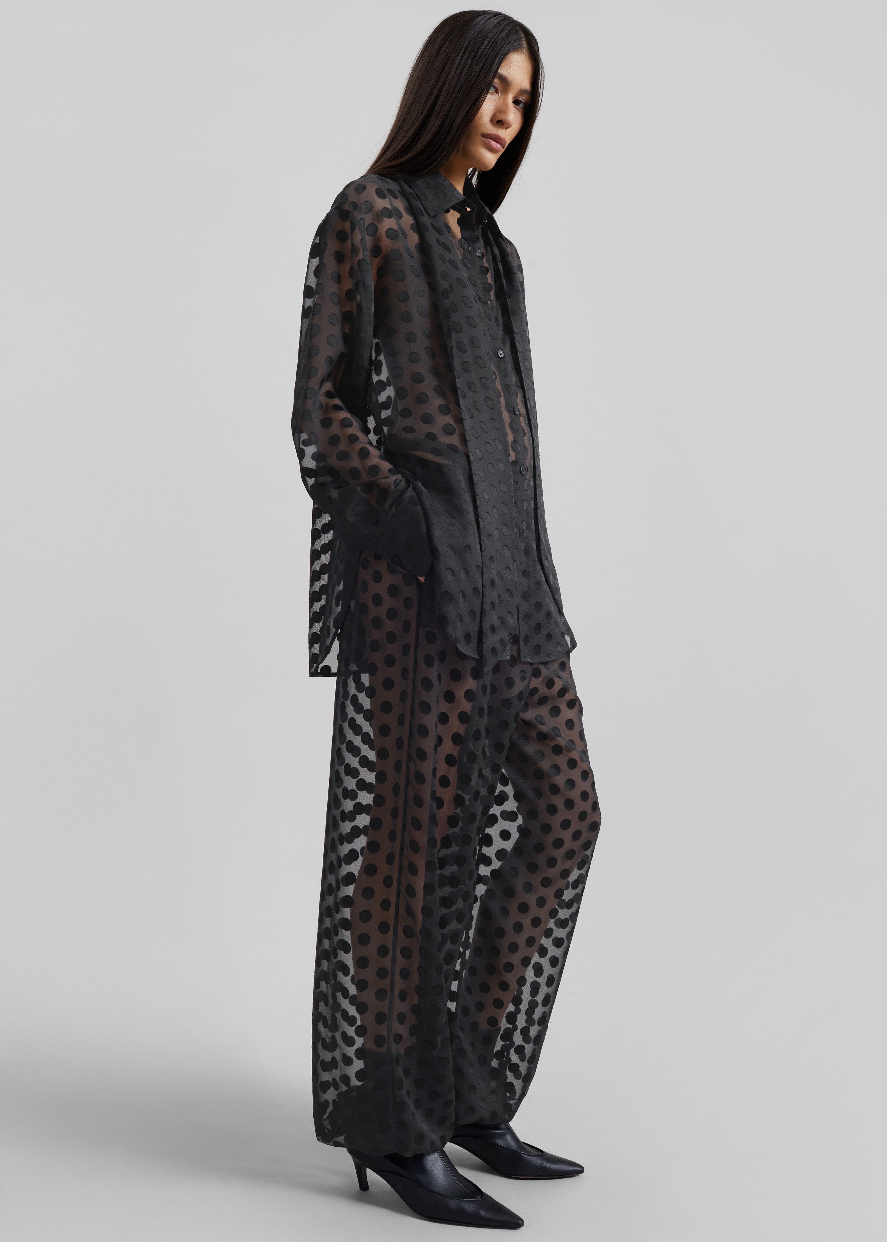 Orissa Sheer Balloon Pants - Black Polka Dot - 6