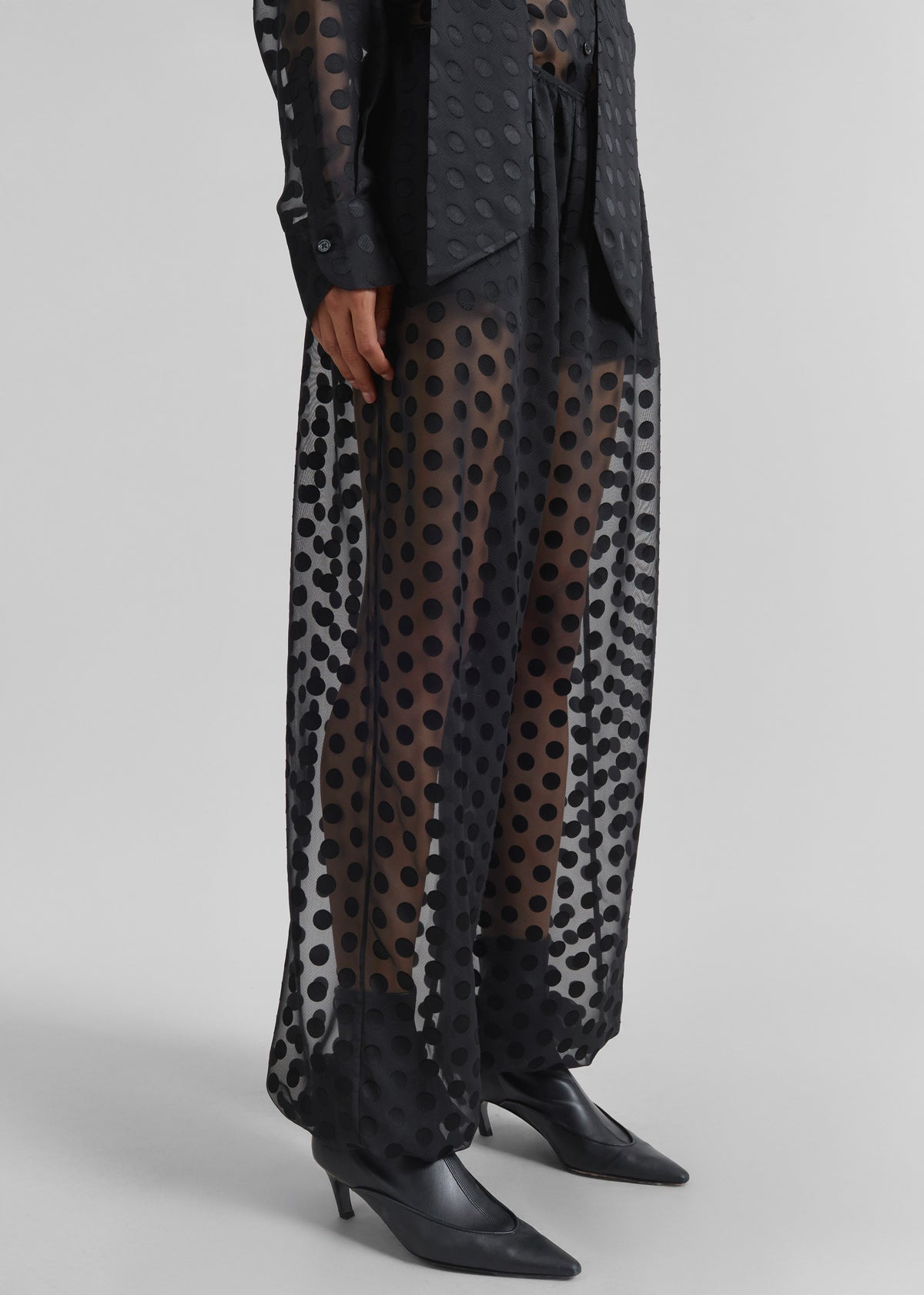 Orissa Sheer Balloon Pants - Black Polka Dot - 2
