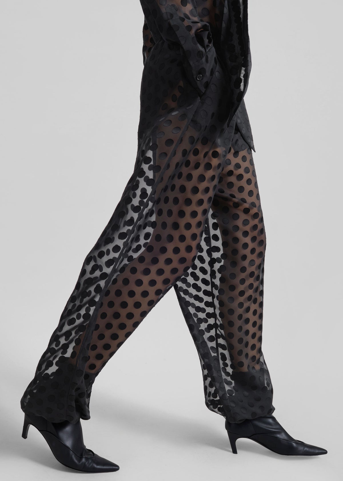 Orissa Sheer Balloon Pants - Black Polka Dot - 4