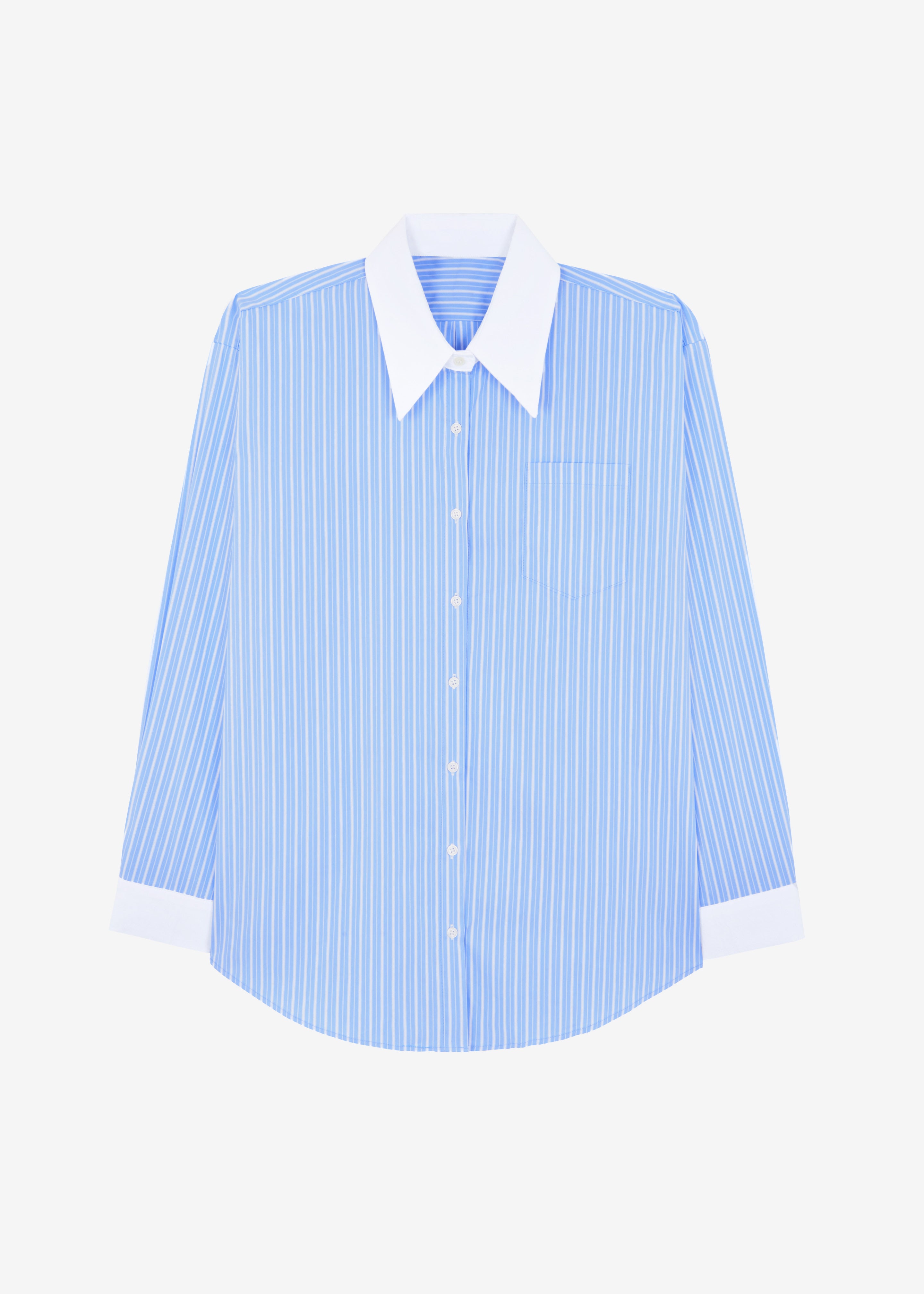 Orla Button Up Shirt - Blue/White Stripe - 10