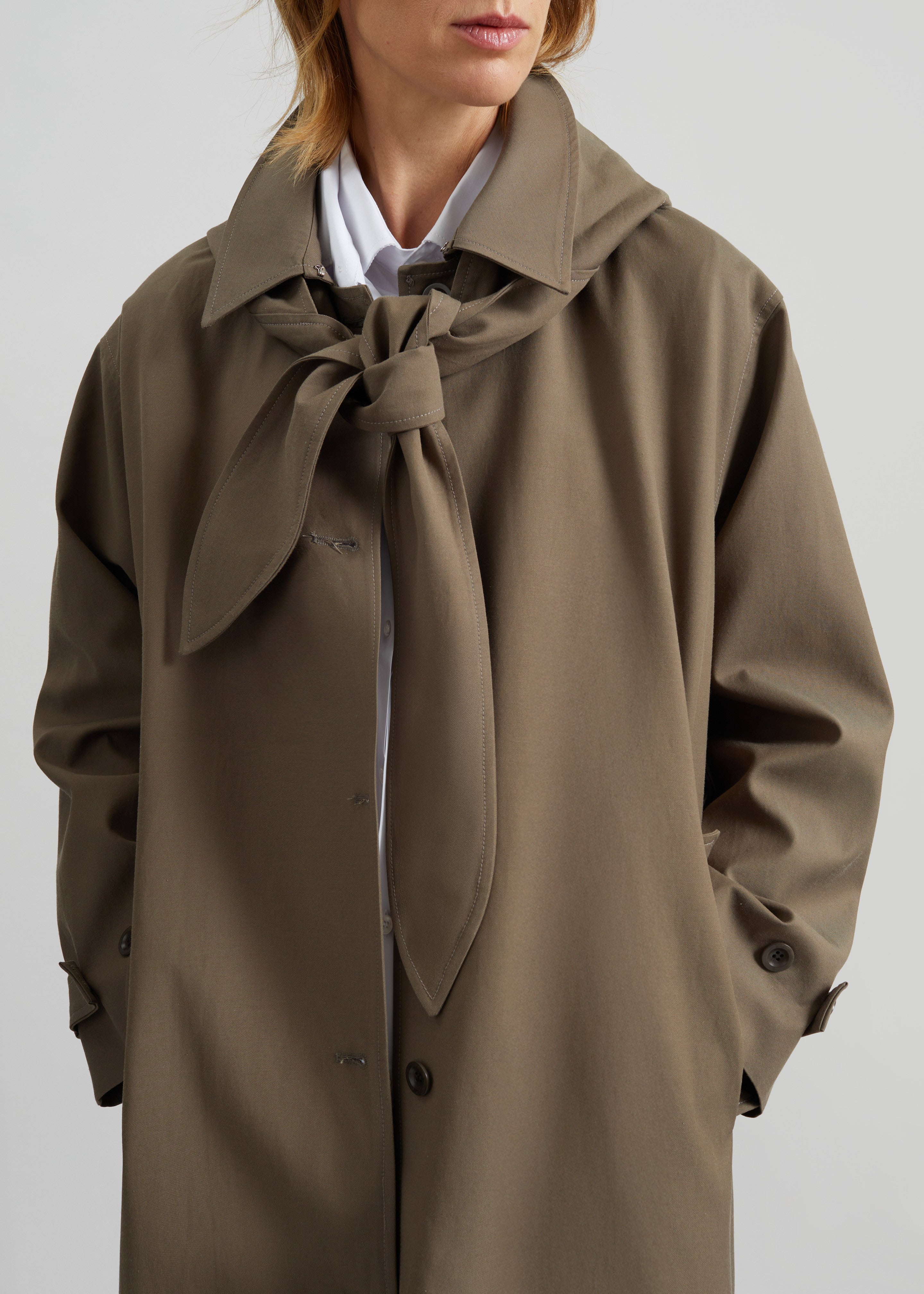 Orly Detachable Hood Trench Coat - Brown - 2