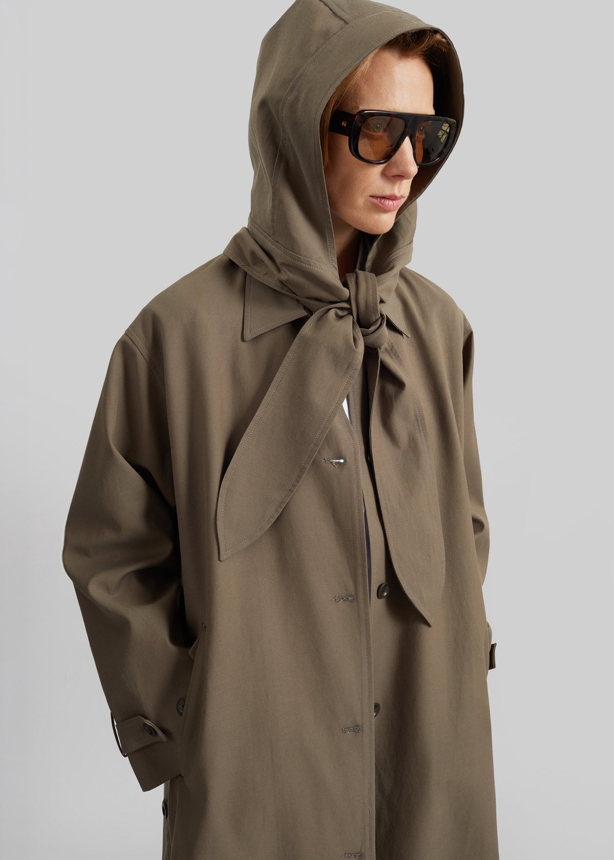 Orly Detachable Hood Trench Coat - Brown - 6