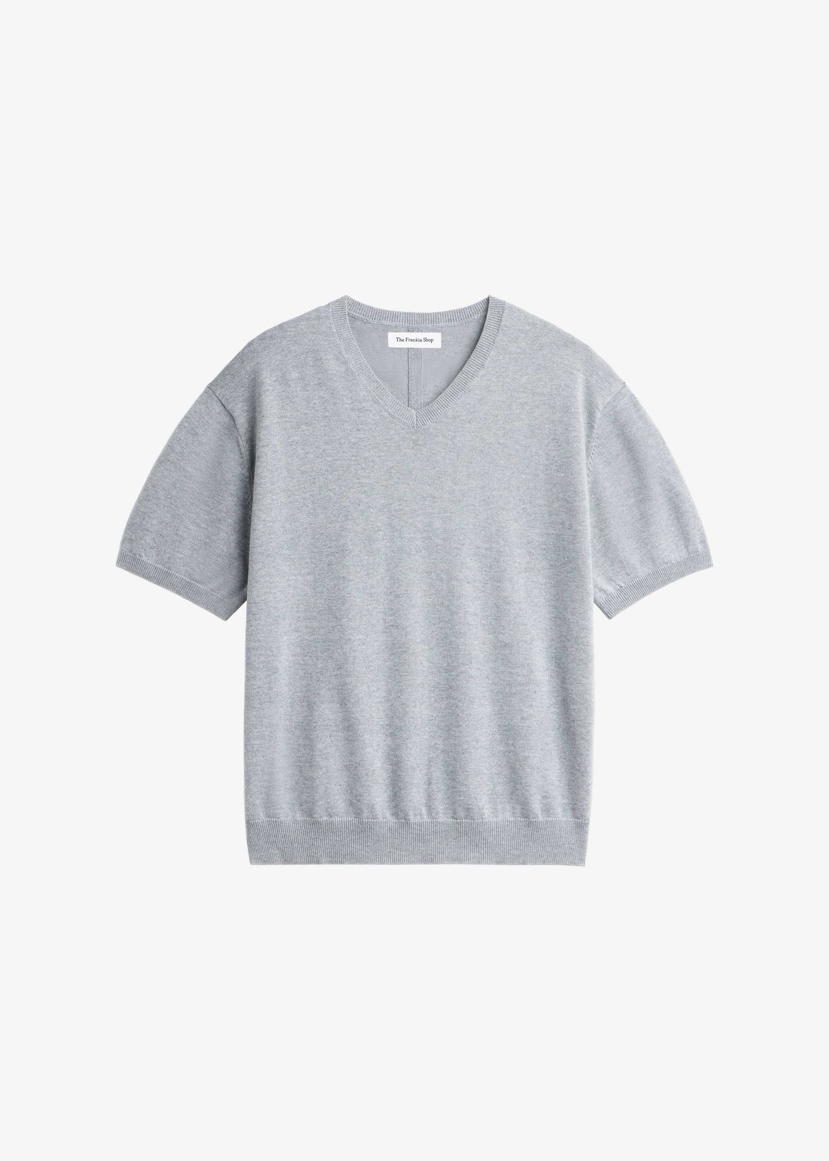Ornan V-Neck Knit Pullover - Light Grey