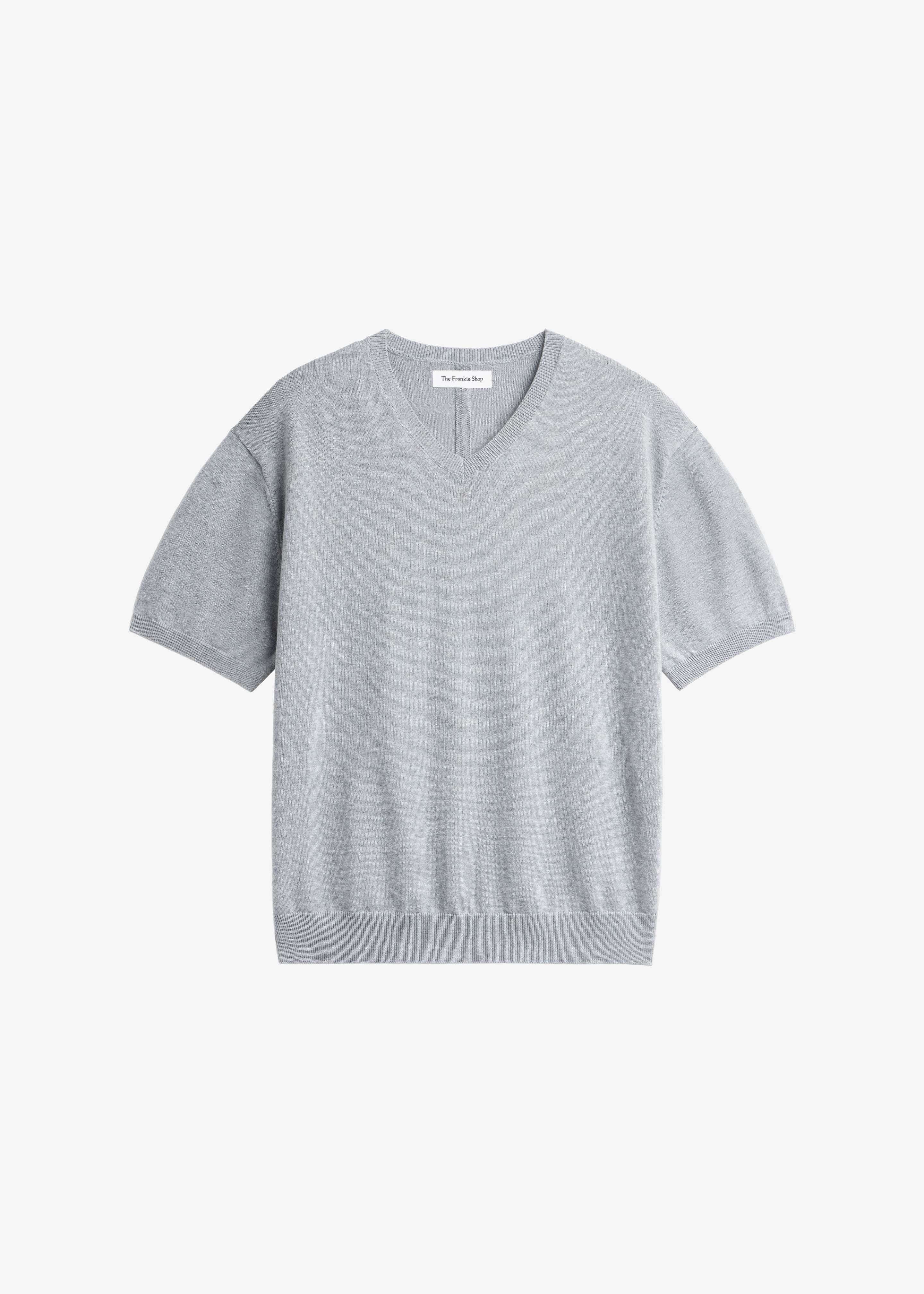 Ornan V-Neck Knit Pullover - Light Grey