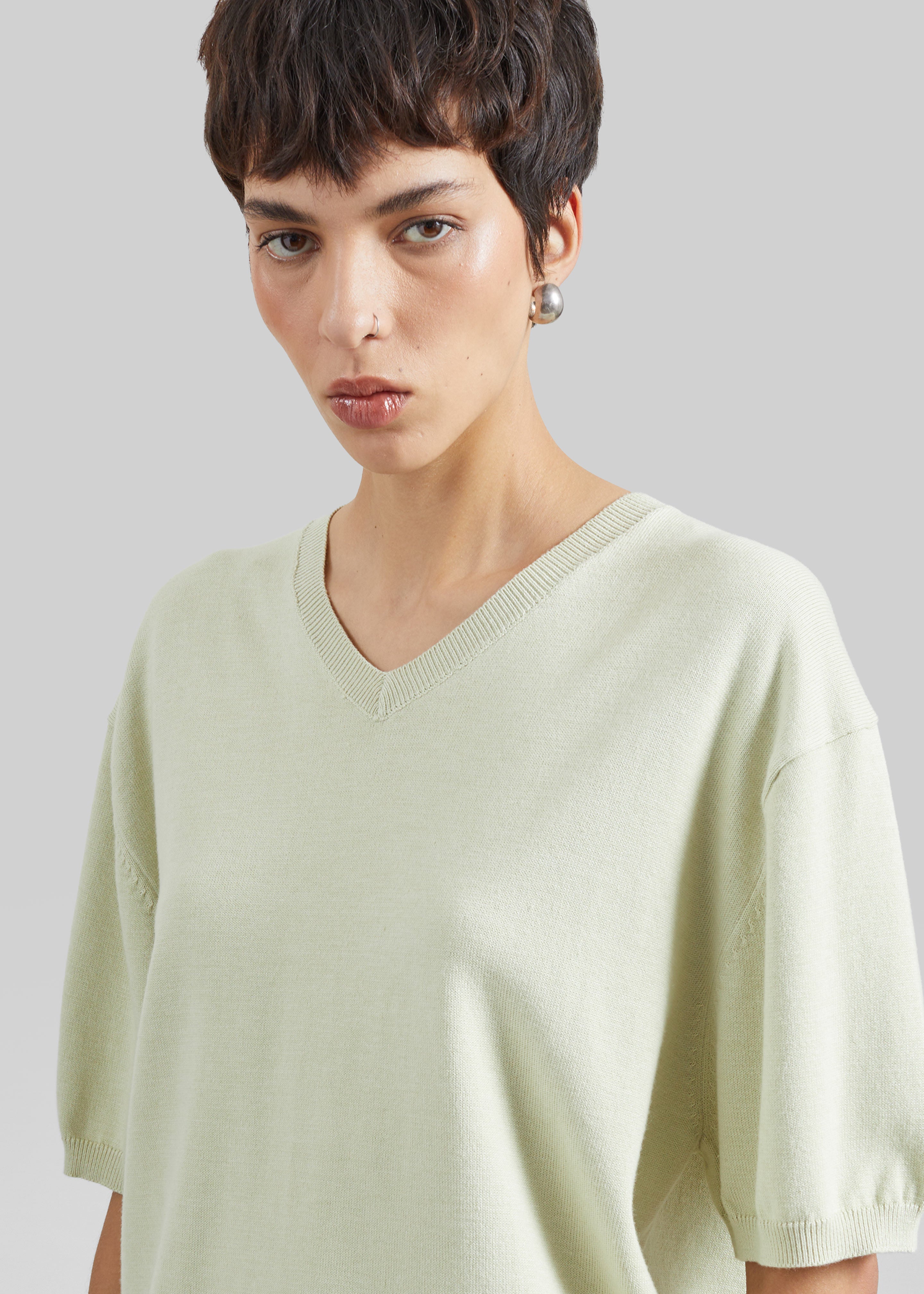 Ornan V-Neck Knit Pullover - Sage - 3