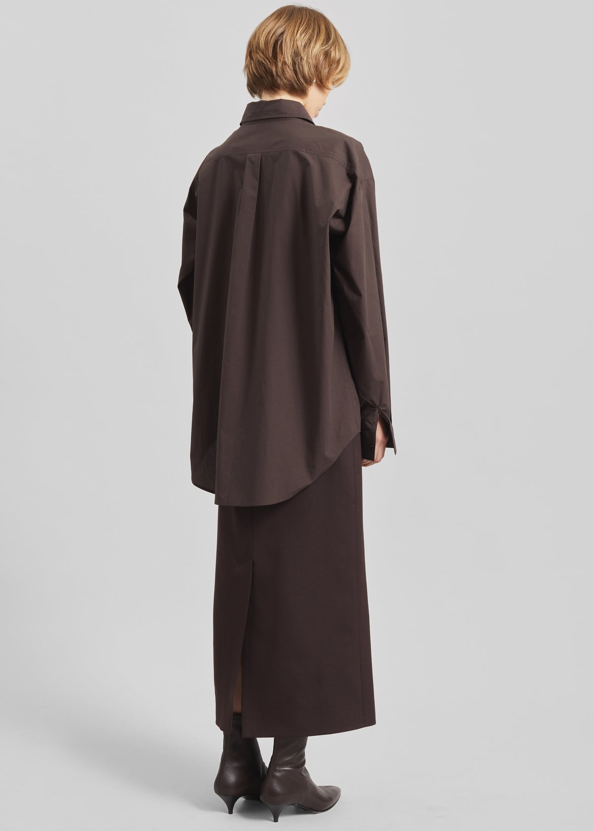 Ornella Side Button-Up Shirt - Brown - 6