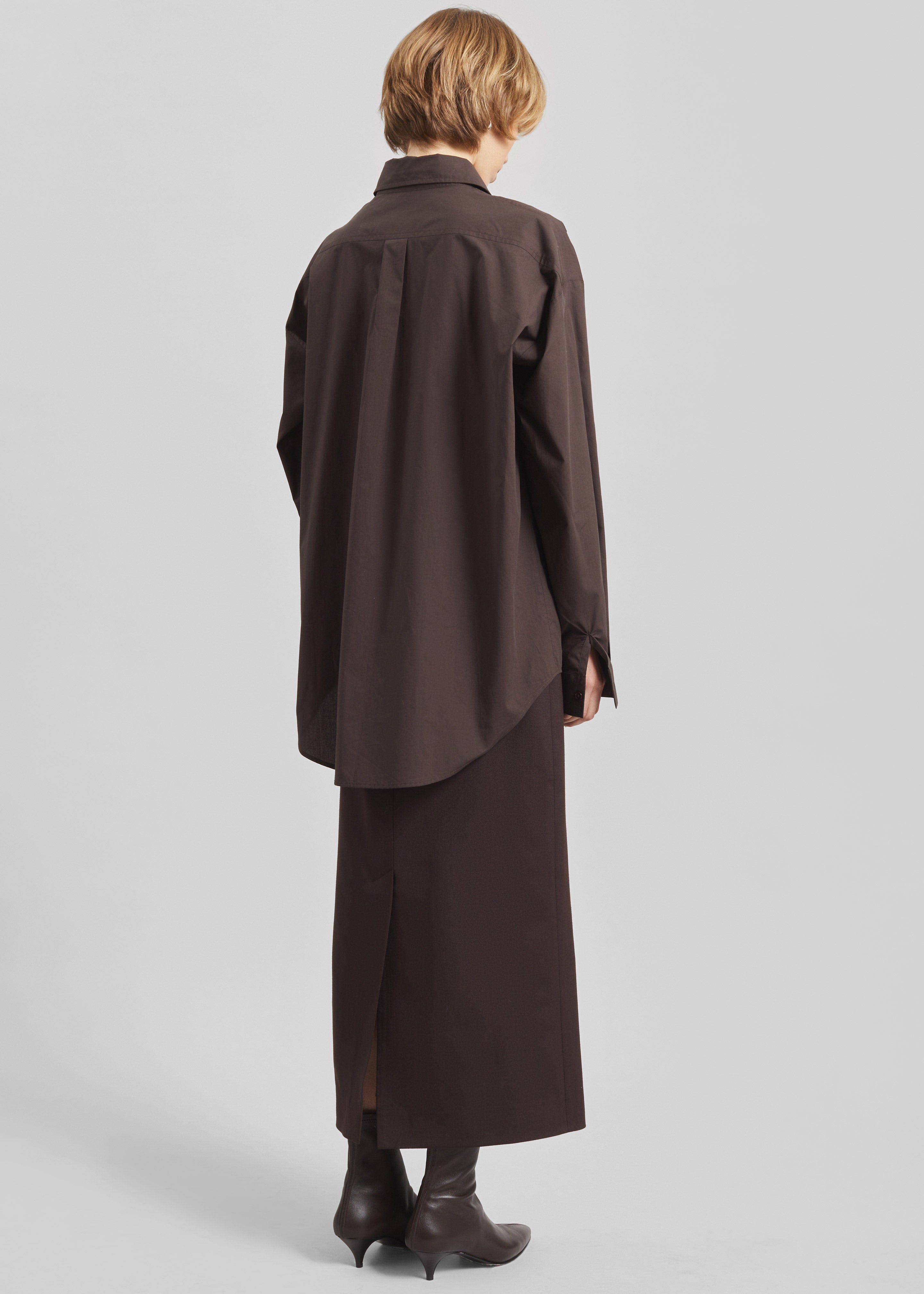 Ornella Side Button-Up Shirt - Brown - 6