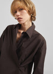 Ornella Side Button-Up Shirt - Brown