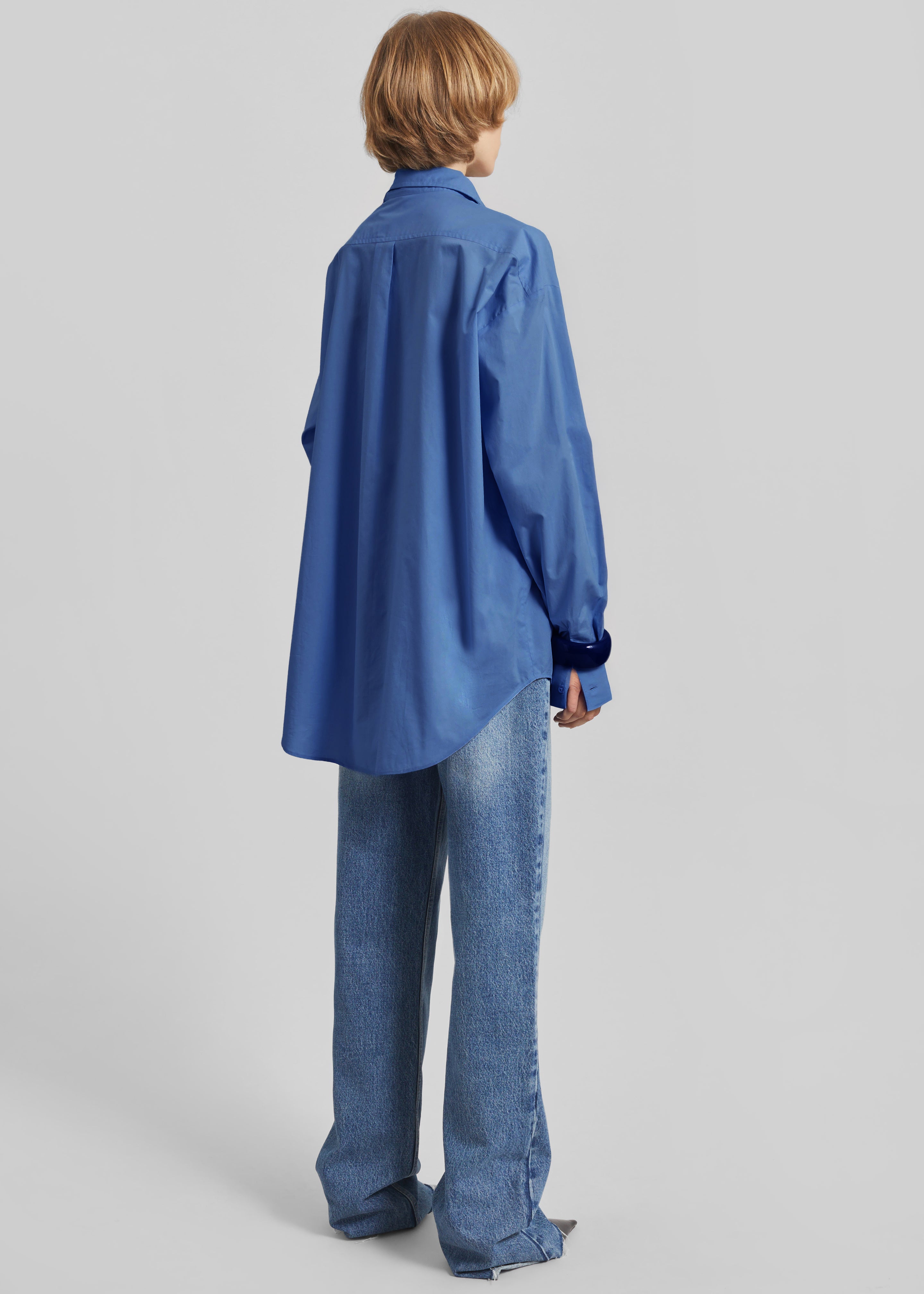 Ornella Side Button-Up Shirt - Cobalt - 5