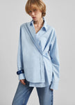 Ornella Side Button-Up Shirt - Light Blue