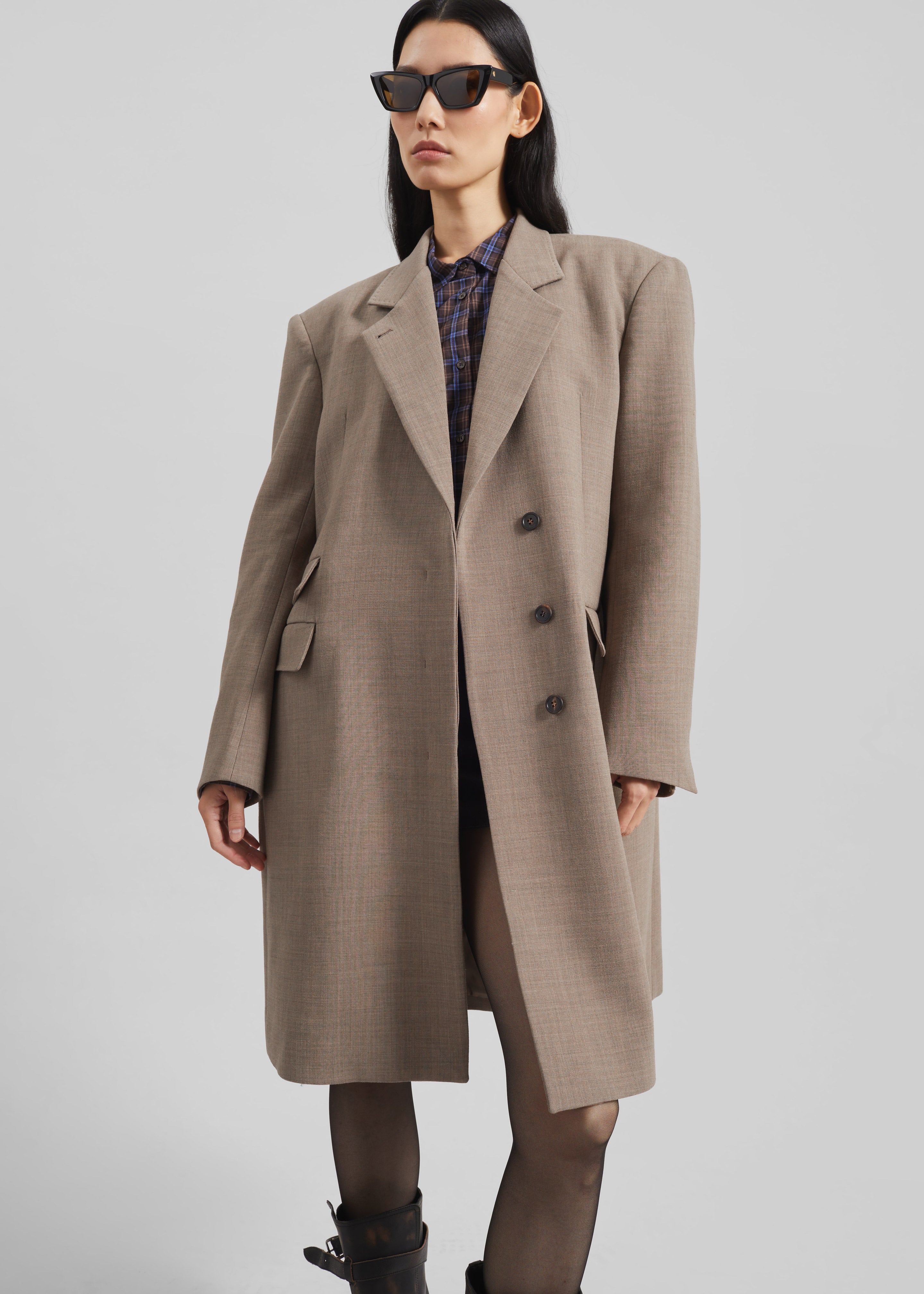 Jane Long Coat - Taupe Melange – The Frankie Shop
