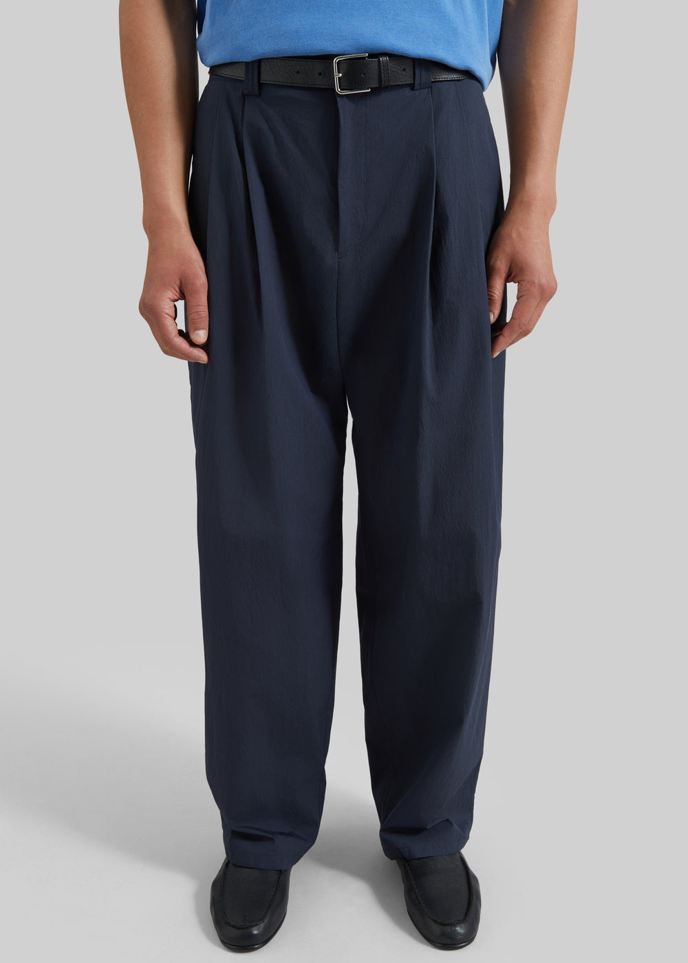 Osaka Pleated Pants - Navy - 1