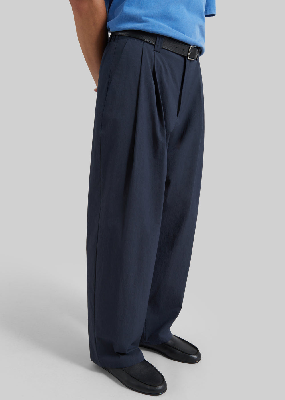 Osaka Pleated Pants - Navy - 1
