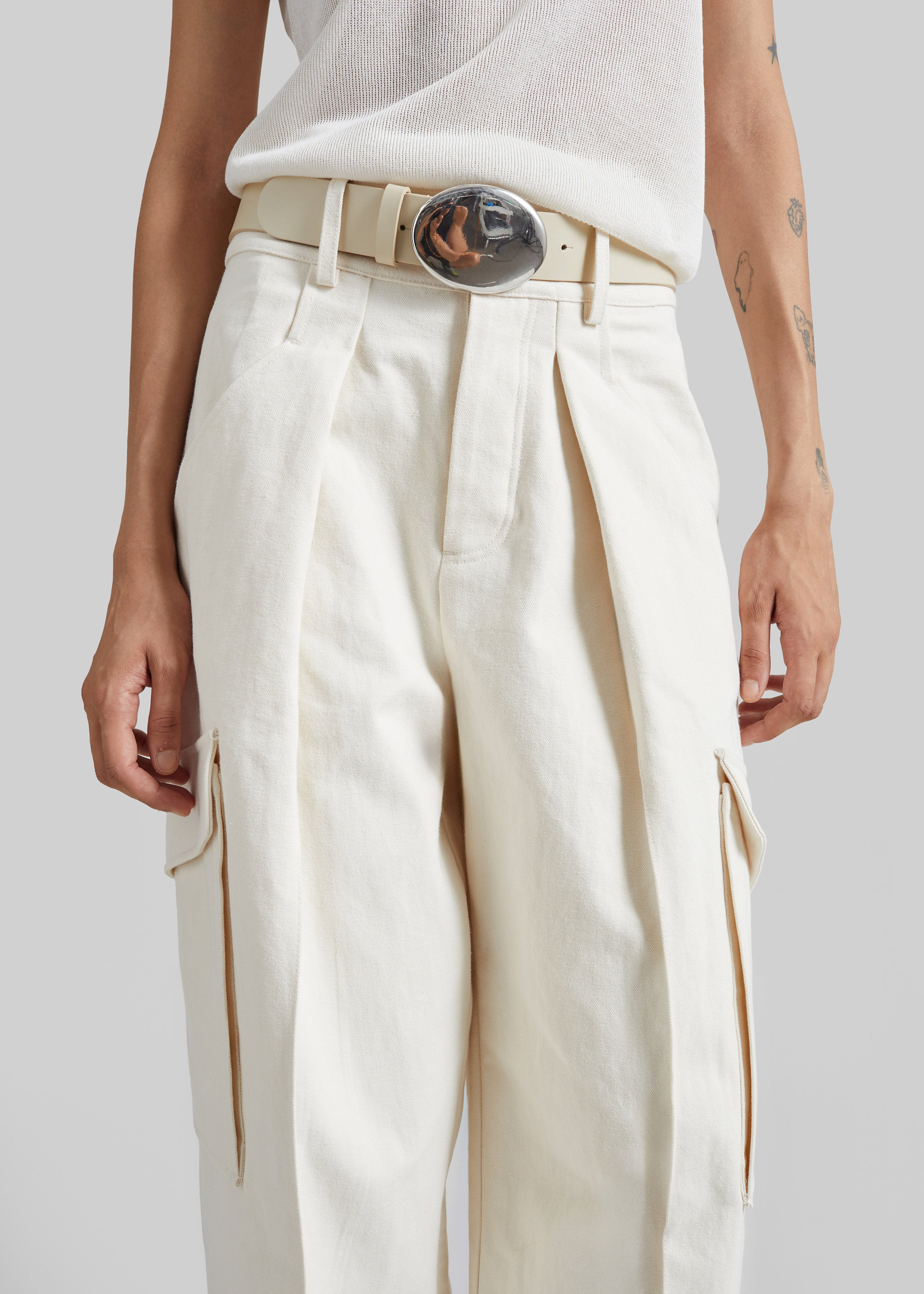 Oslo Cotton Cargo Pants - Beige - 5