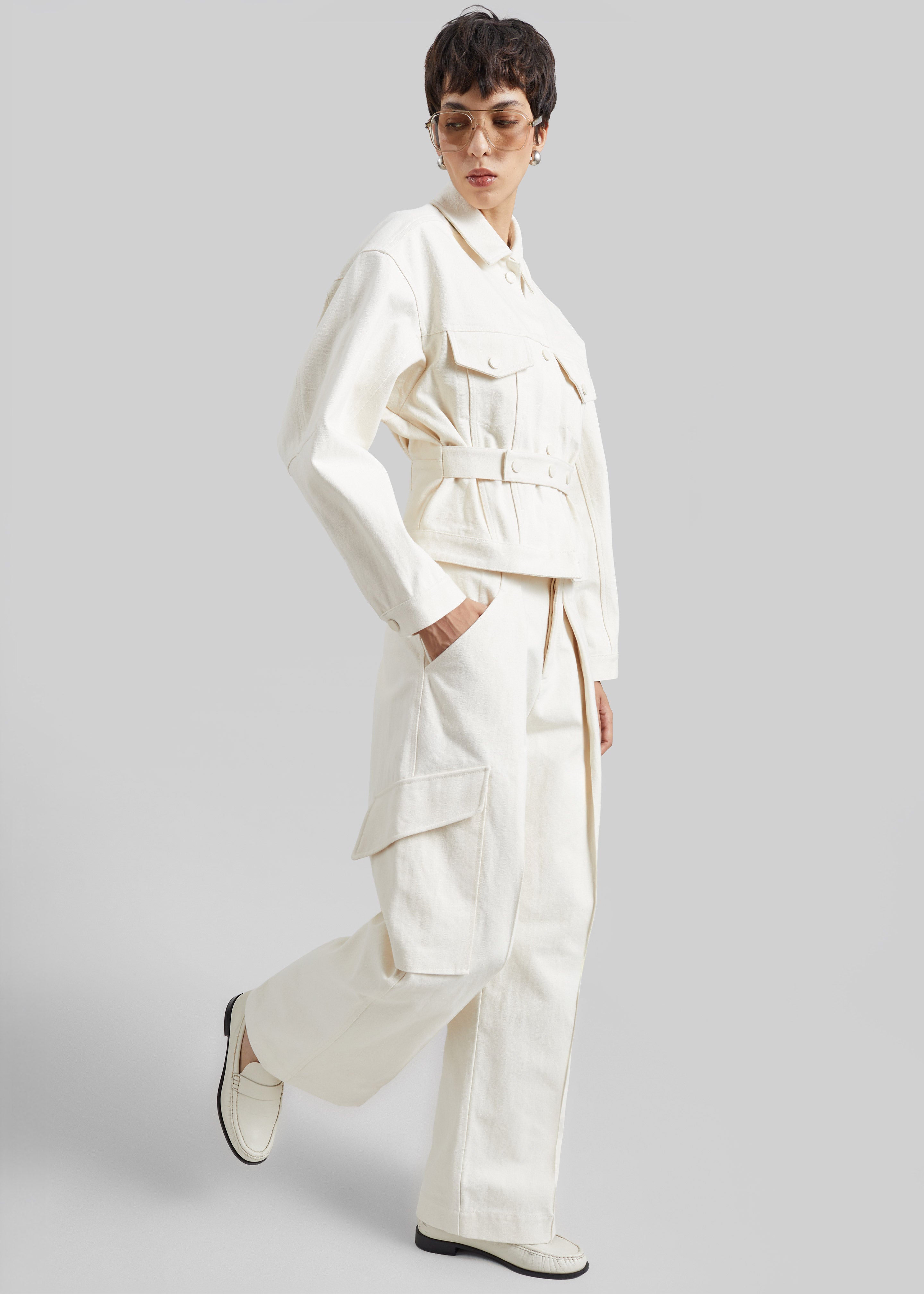 Oslo Cotton Cargo Pants - Beige - 3