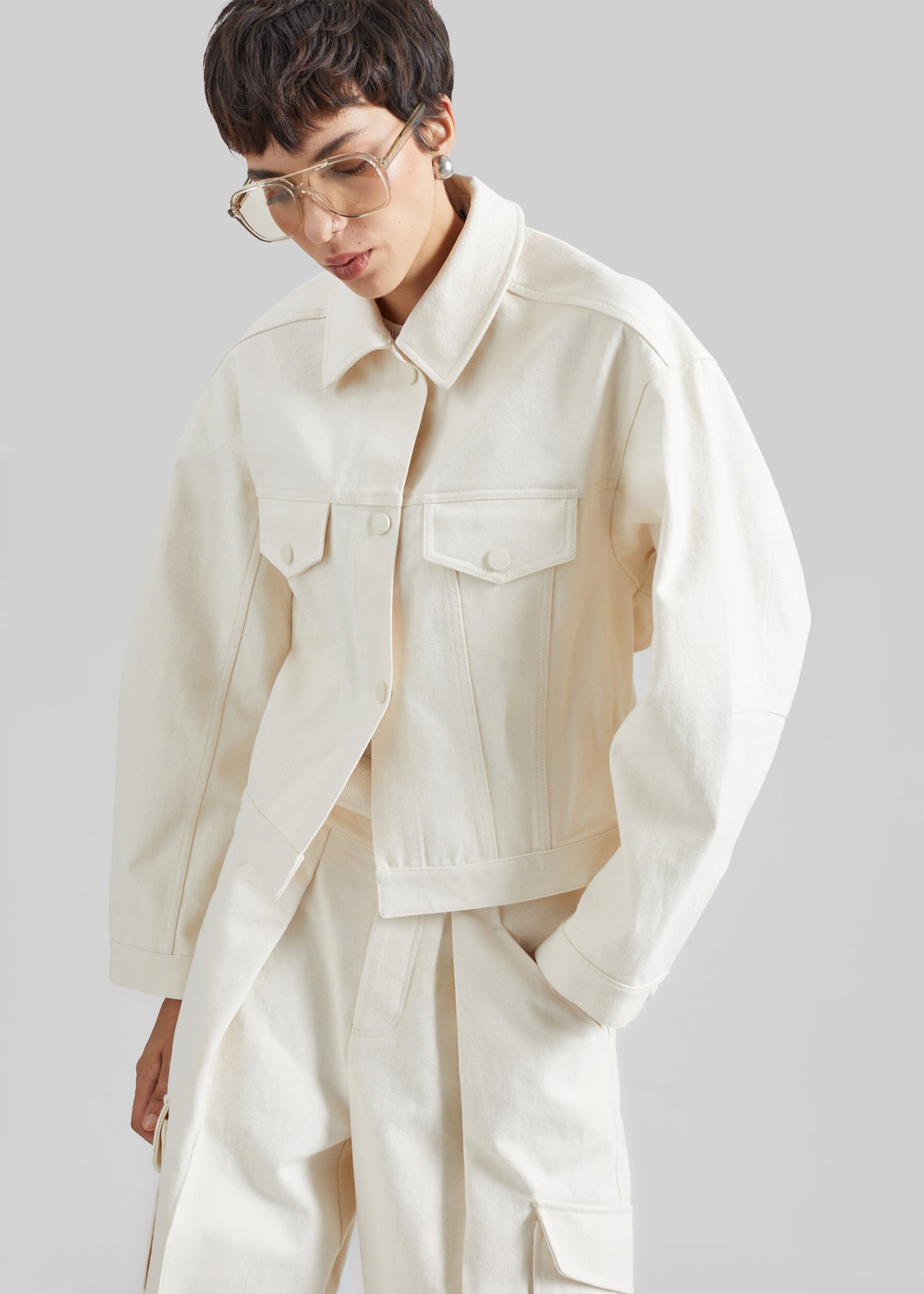 Oslo Cotton Cinched Jacket - Beige - 4