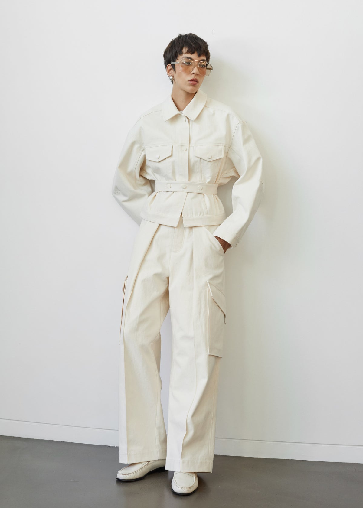 Oslo Cotton Cinched Jacket - Beige - 5