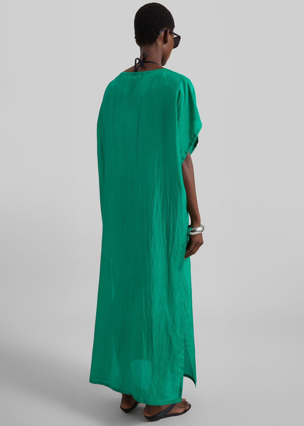 Ostuni Sheer Fluid Kaftan Dress - Emerald - 6