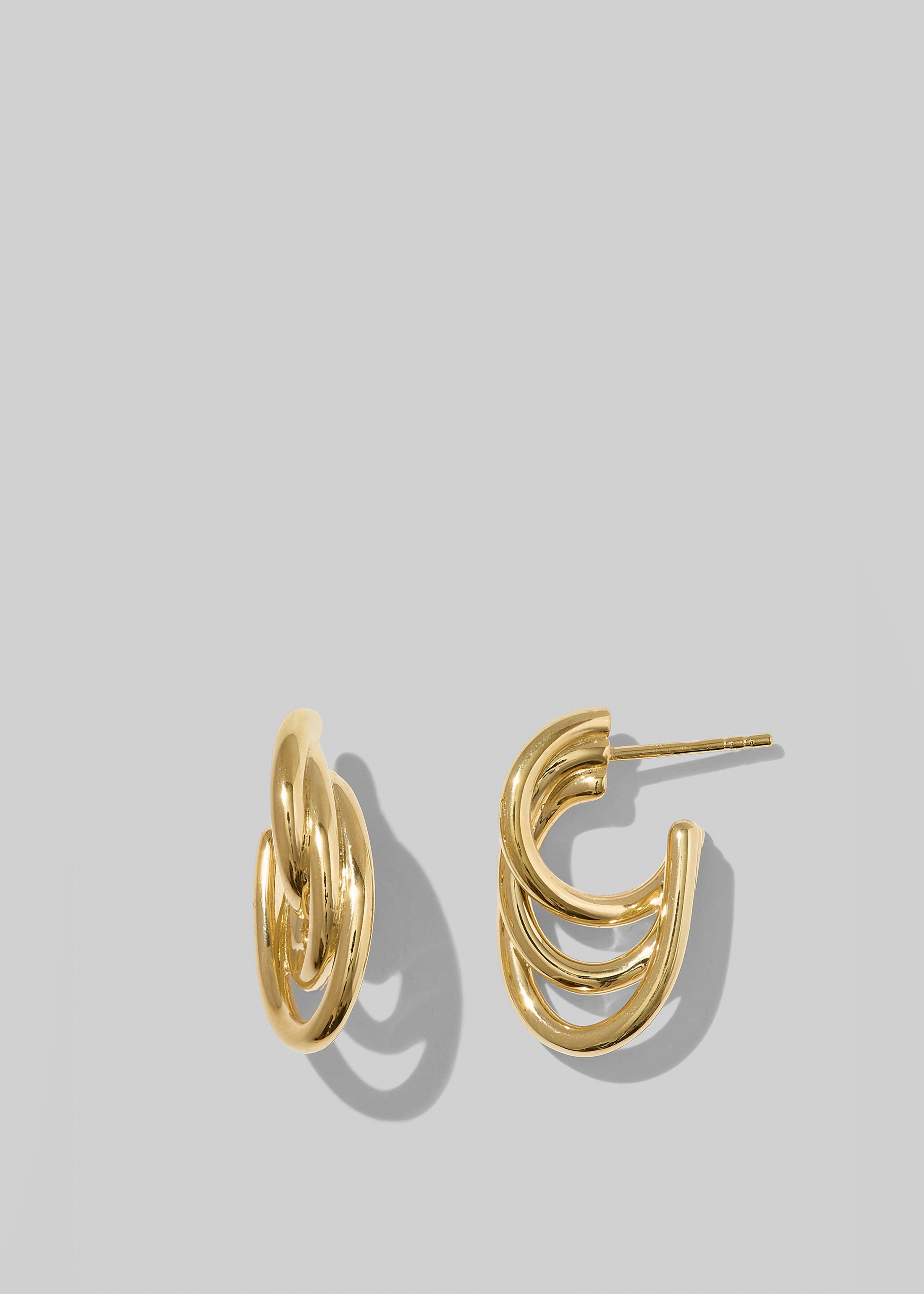 Otiumberg Gathered Sonder Hoops - Gold - 3