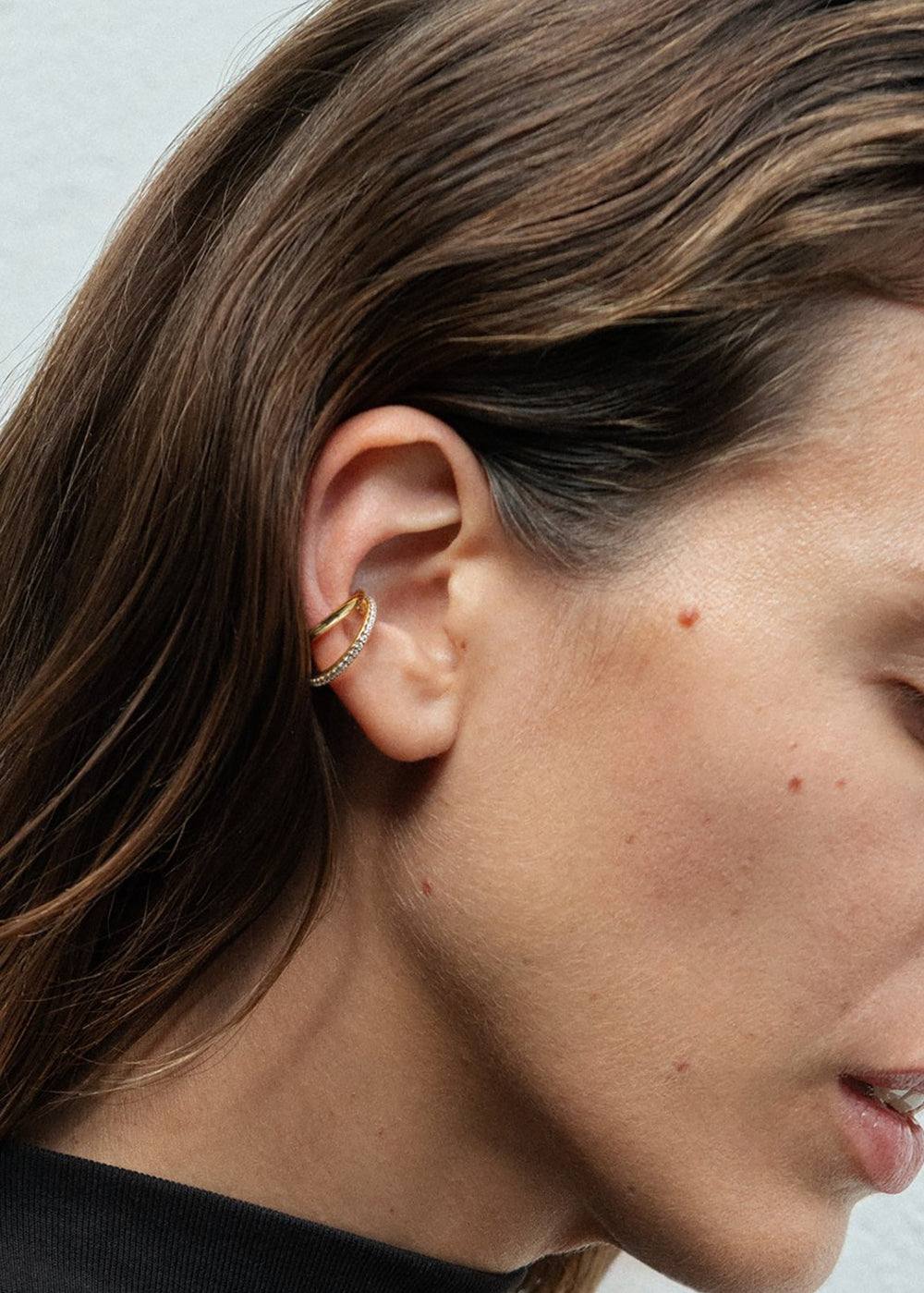 Otiumberg Pave Double Ear Cuff - Gold - 1