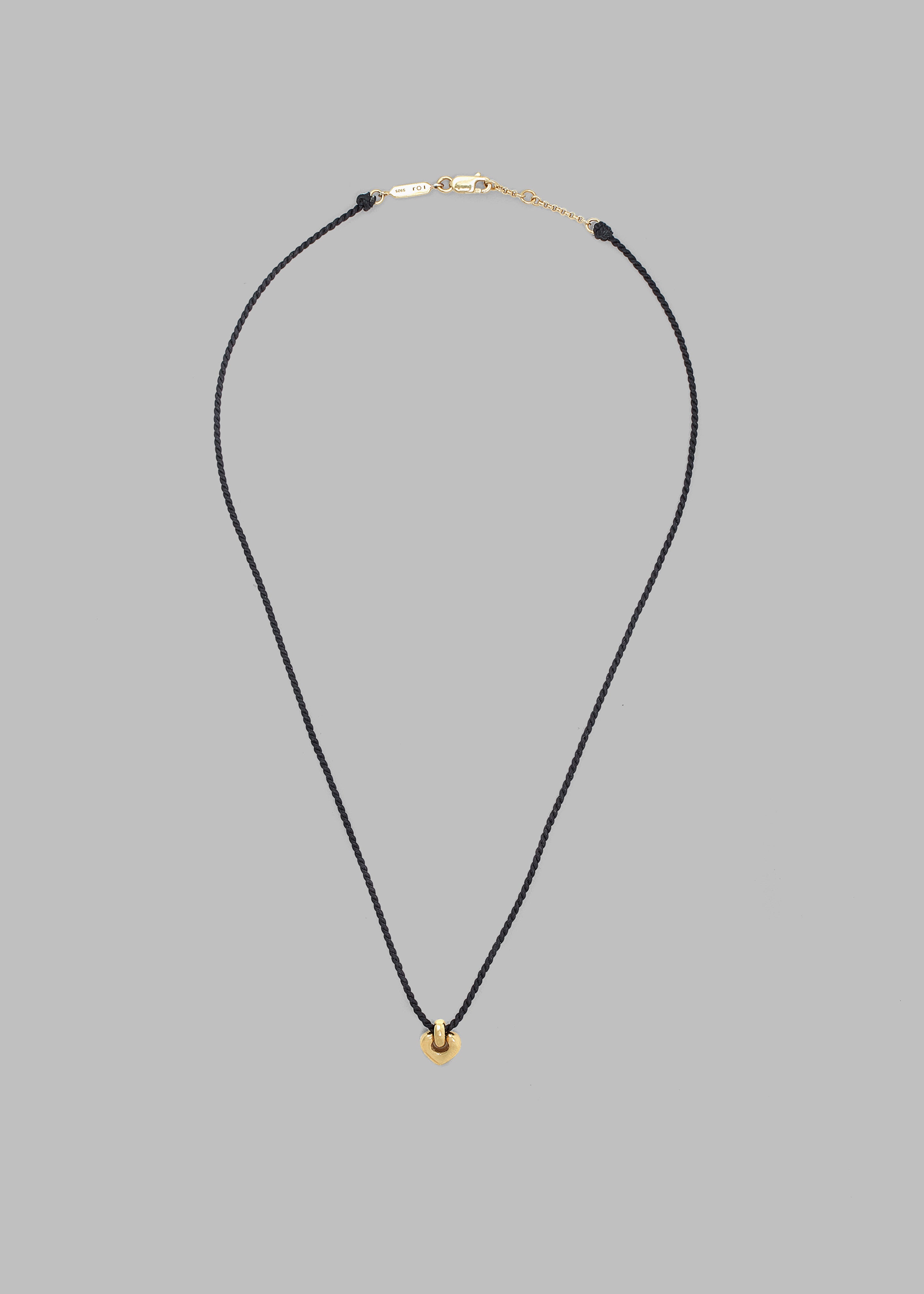 Otiumberg Petite Heart Cord Necklace - Gold Vermeil - 2