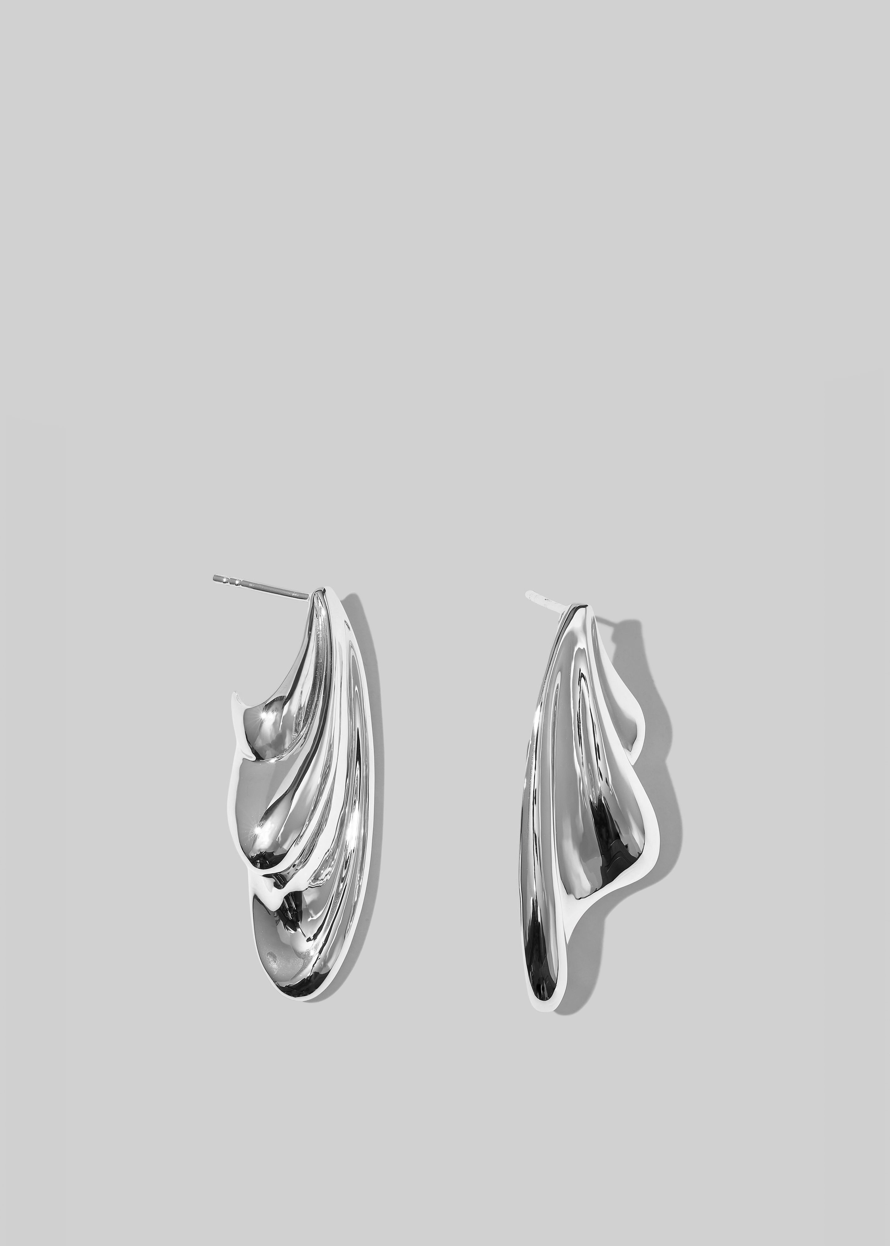 Otiumberg Statement Wave Earrings - Silver - 1