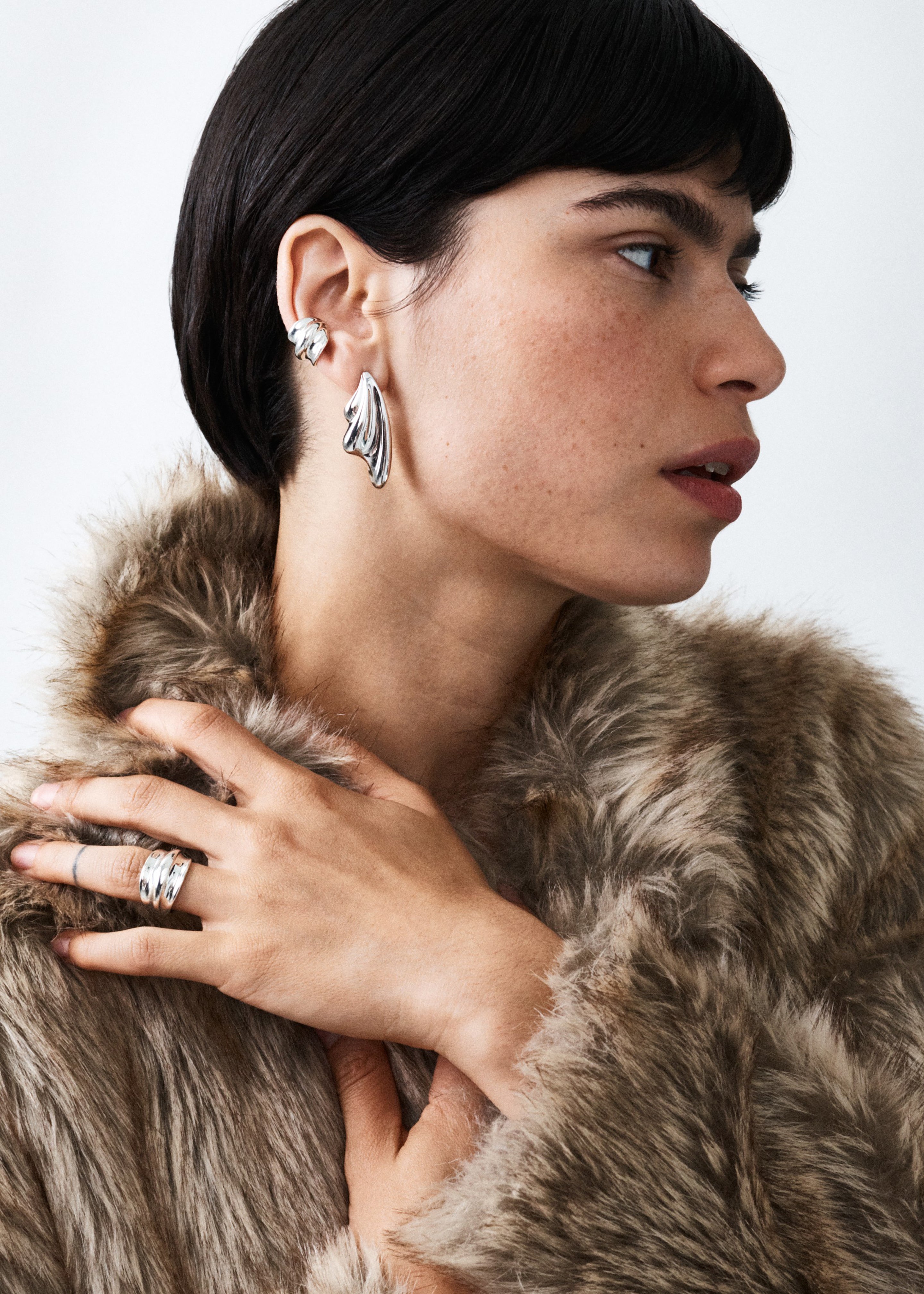Otiumberg Statement Wave Earrings - Silver - 3