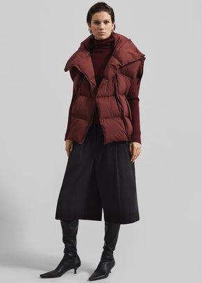 Otley Sleeveless Puffer Vest - Burgundy