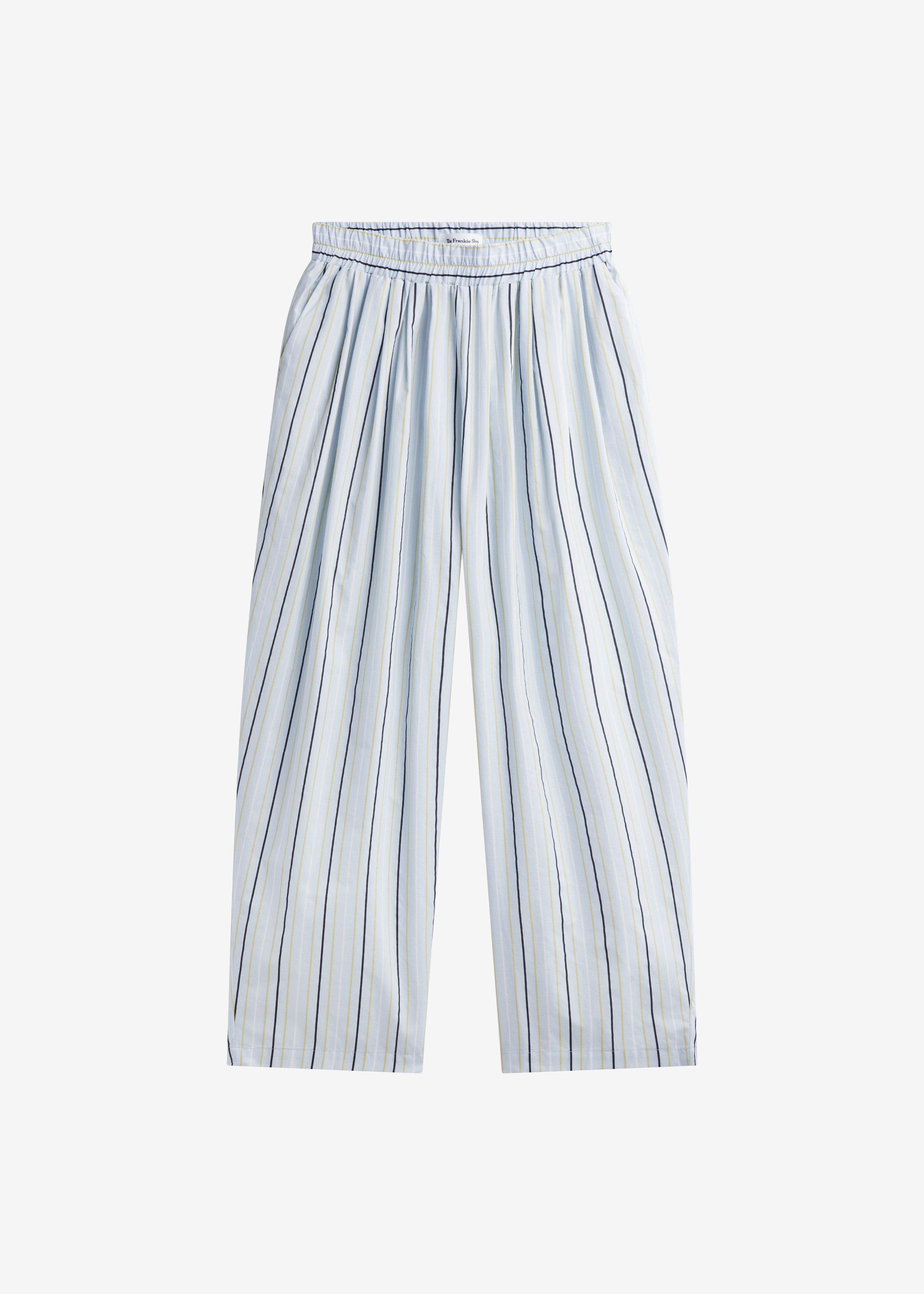 Otranto Cotton Barrel Leg Pants - Blue Multi Stripe - 7