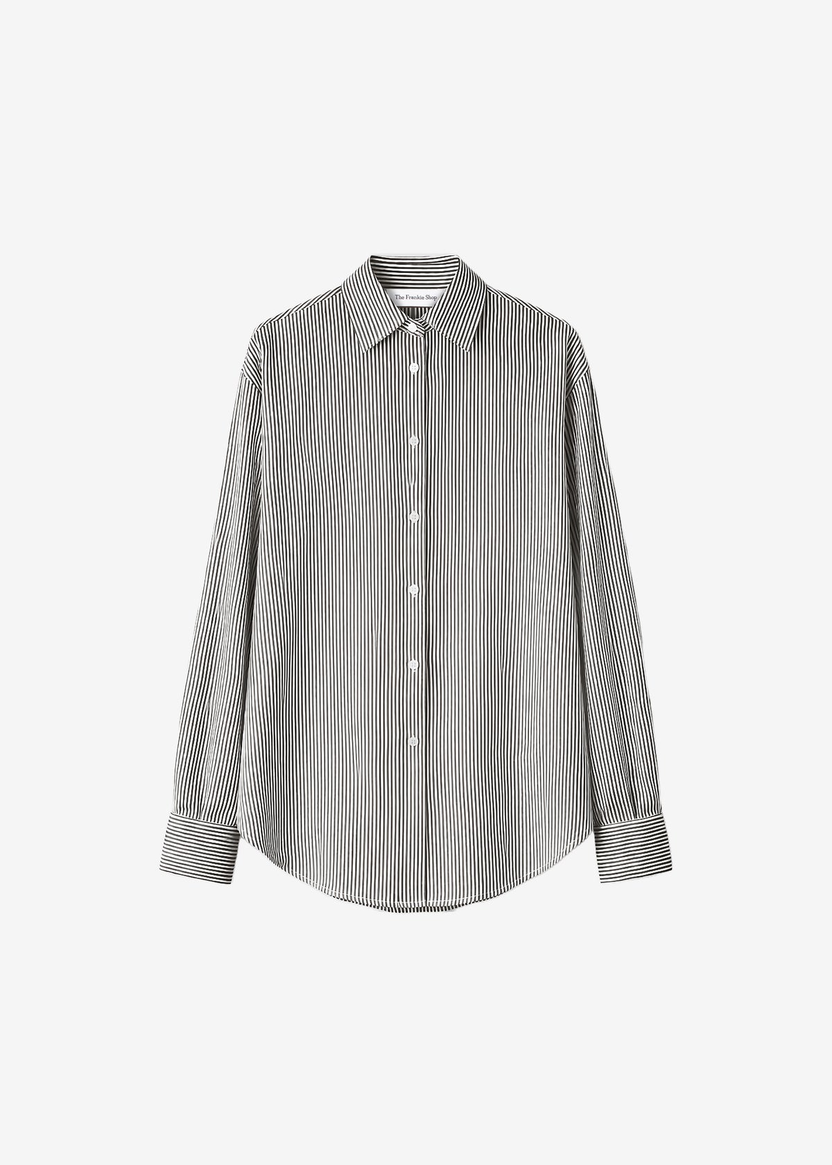 Lui Striped Silk Shirt - Black/White Stripe - 9