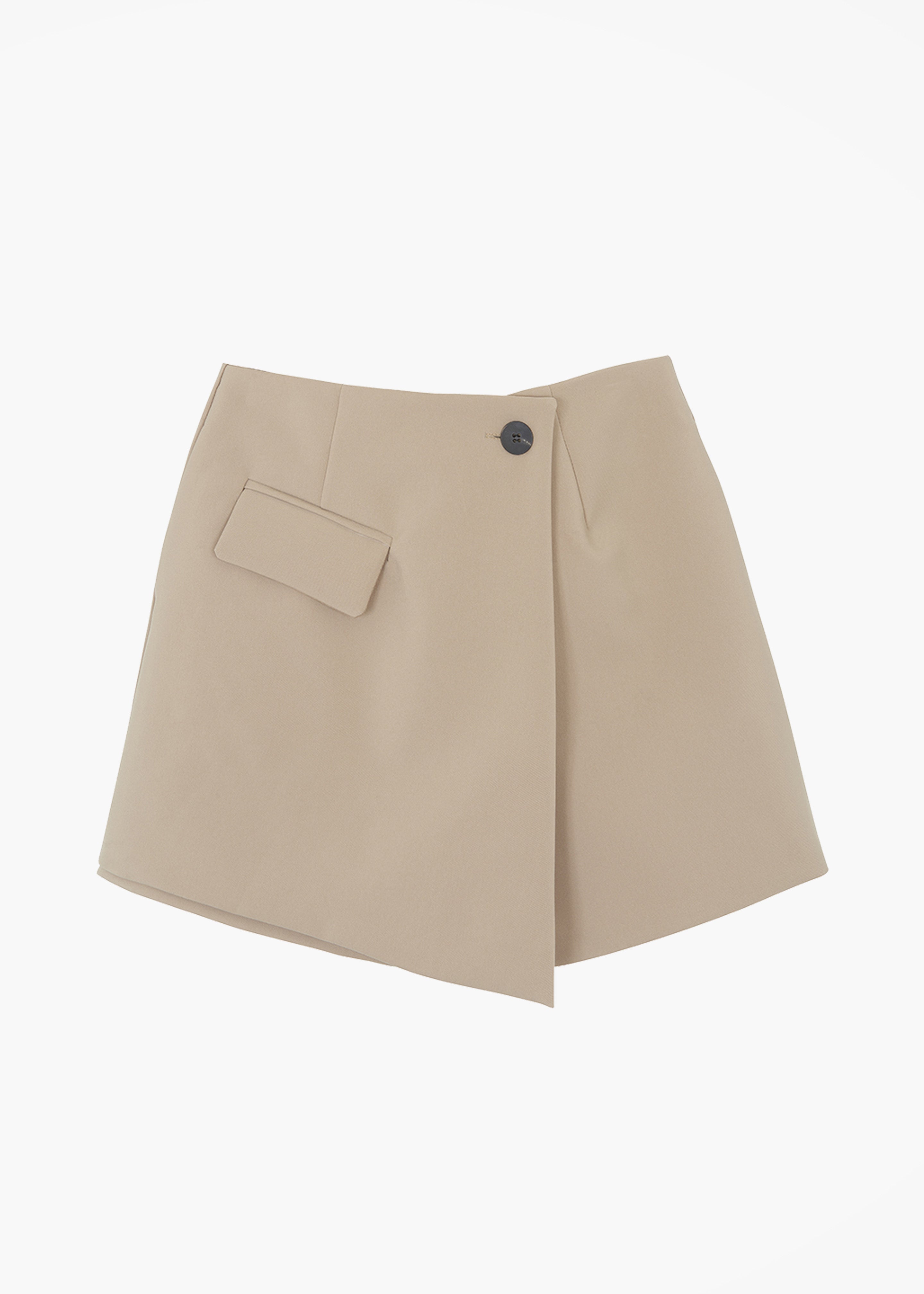 Paige Wrap Skort - Beige - 8