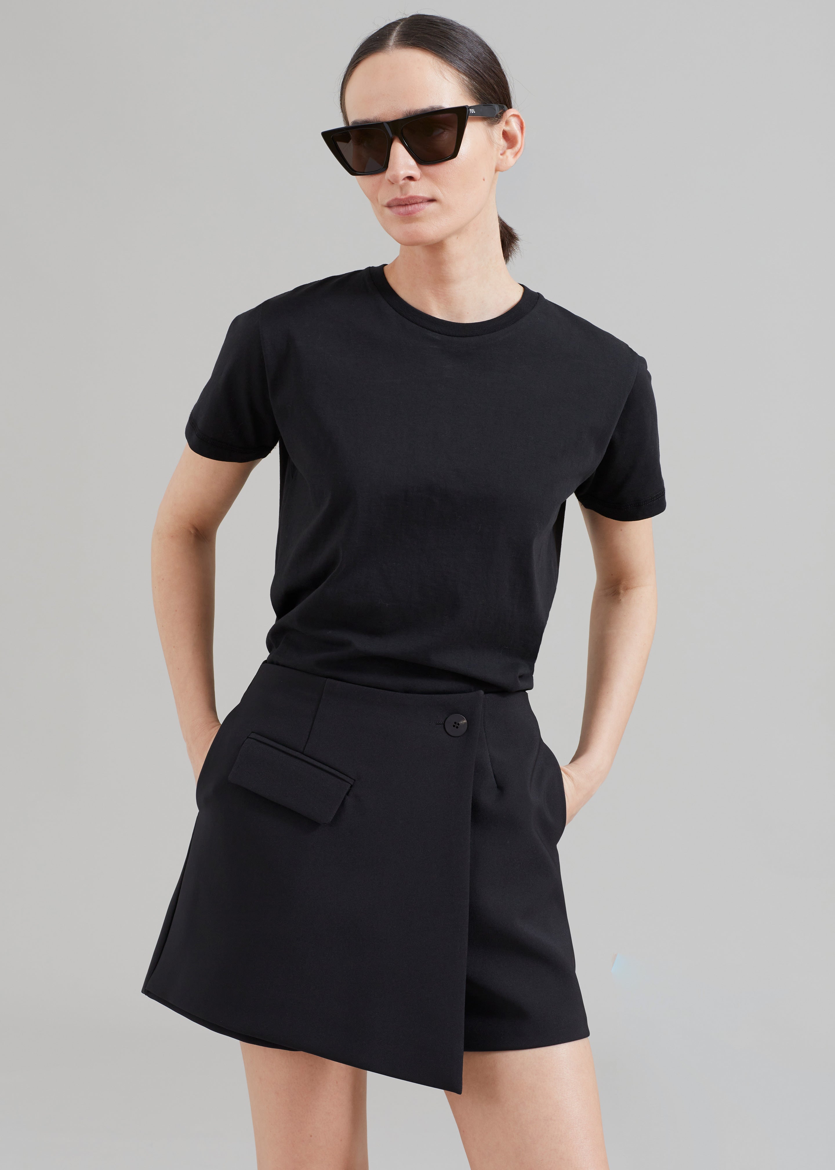 Black wrap skort hotsell