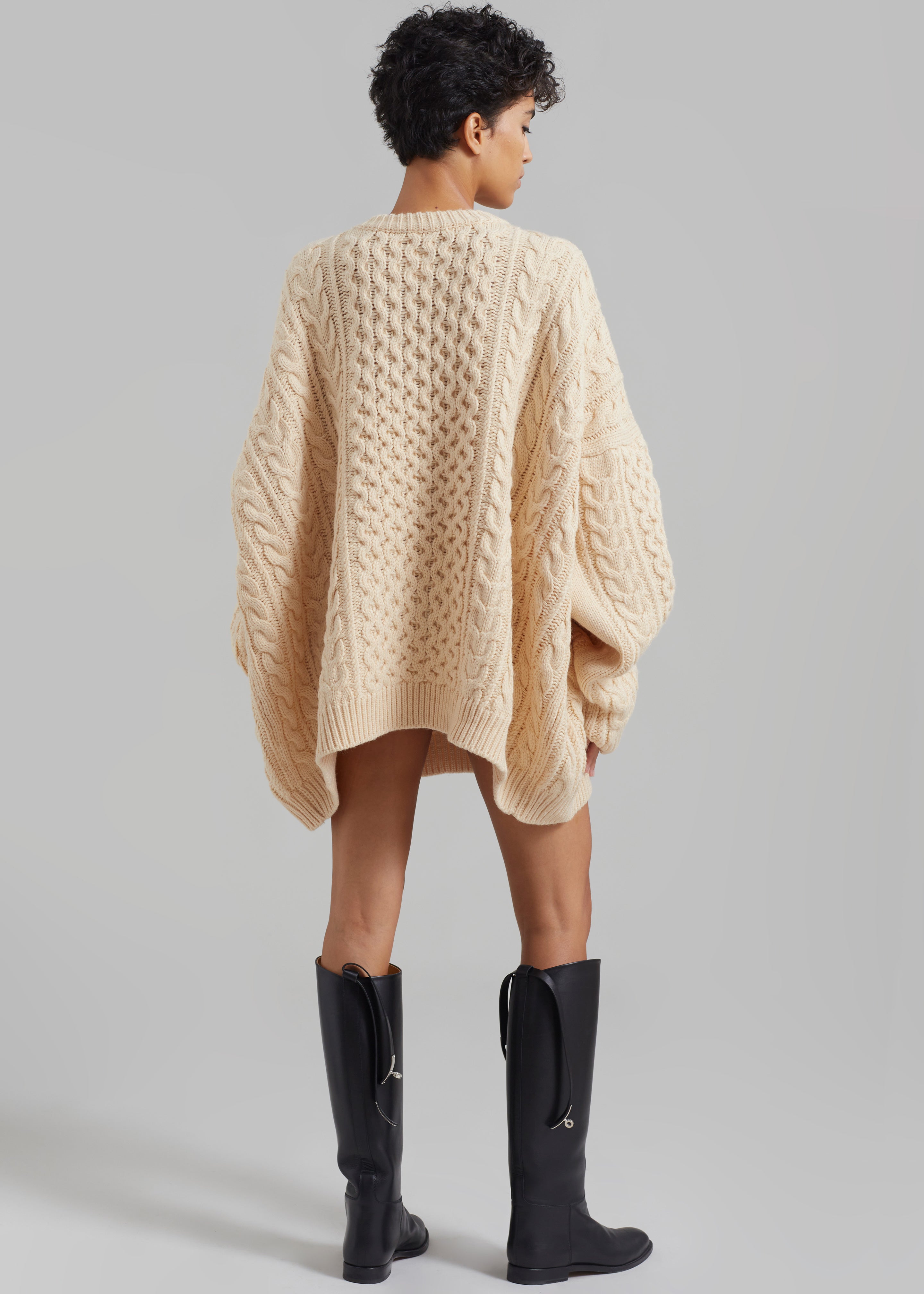 Pailey Braided Sweater - Cream - 8