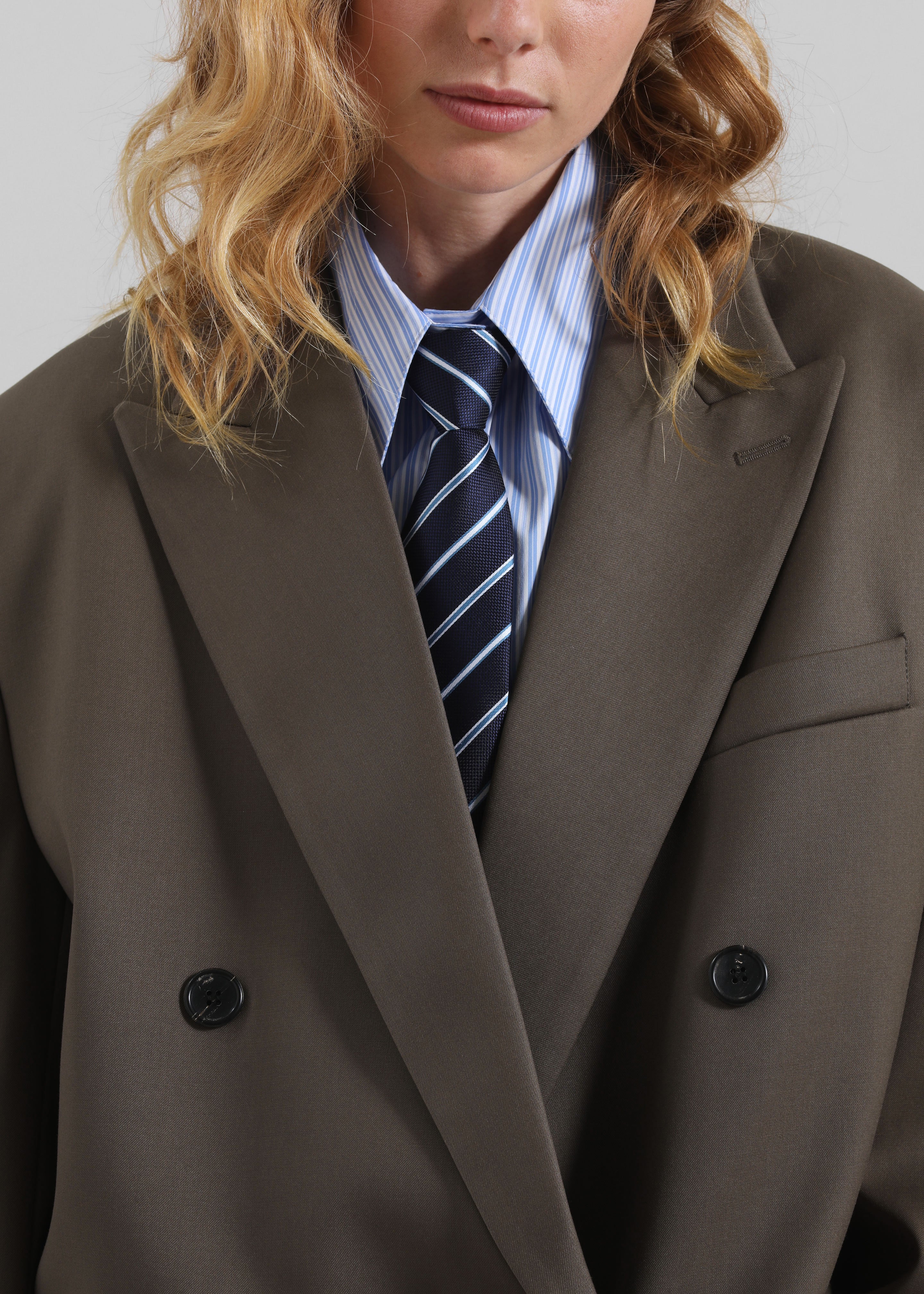 Pallen Double Breasted Blazer - Brown - 4