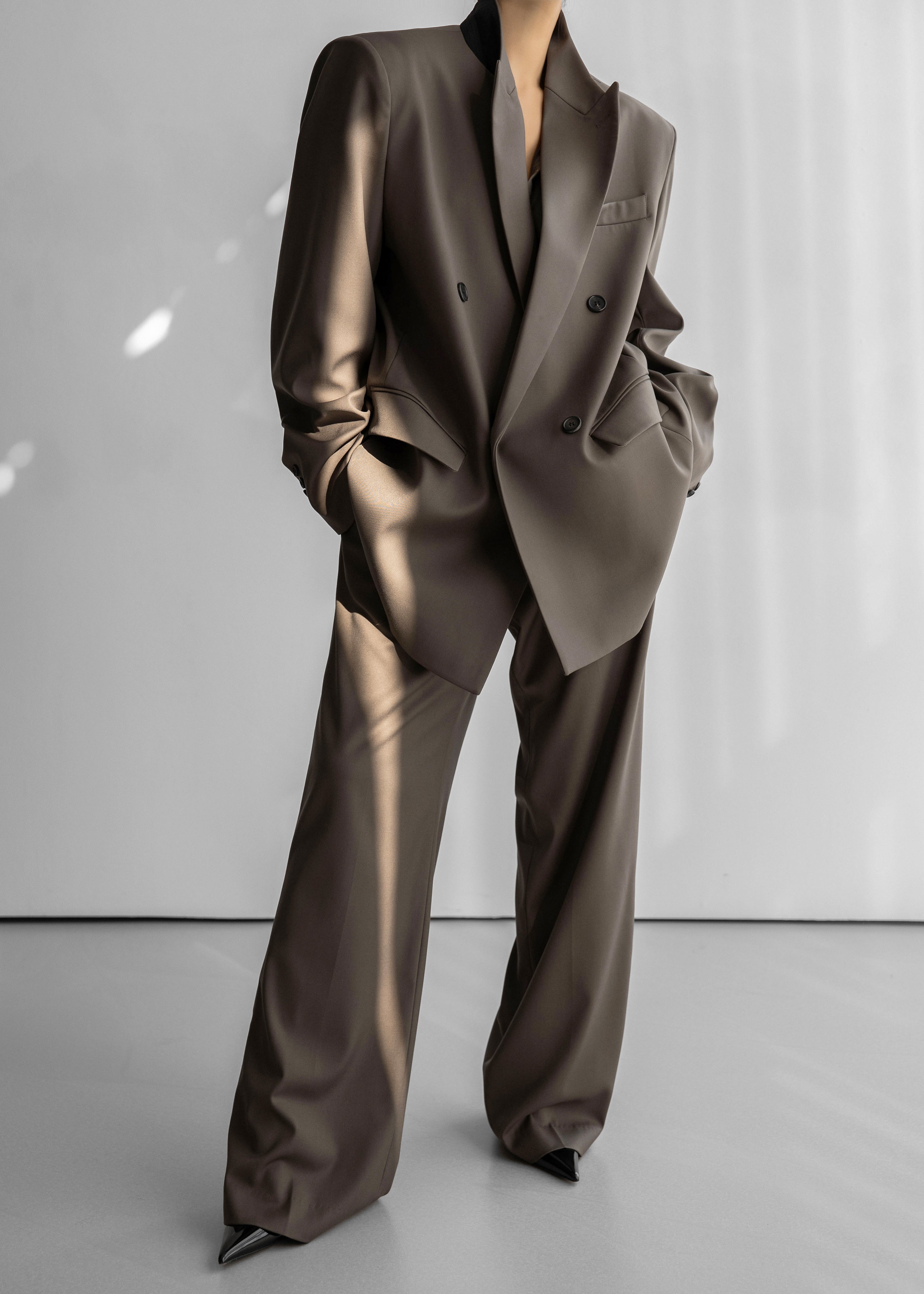 Pallen Double Breasted Blazer - Brown – The Frankie Shop
