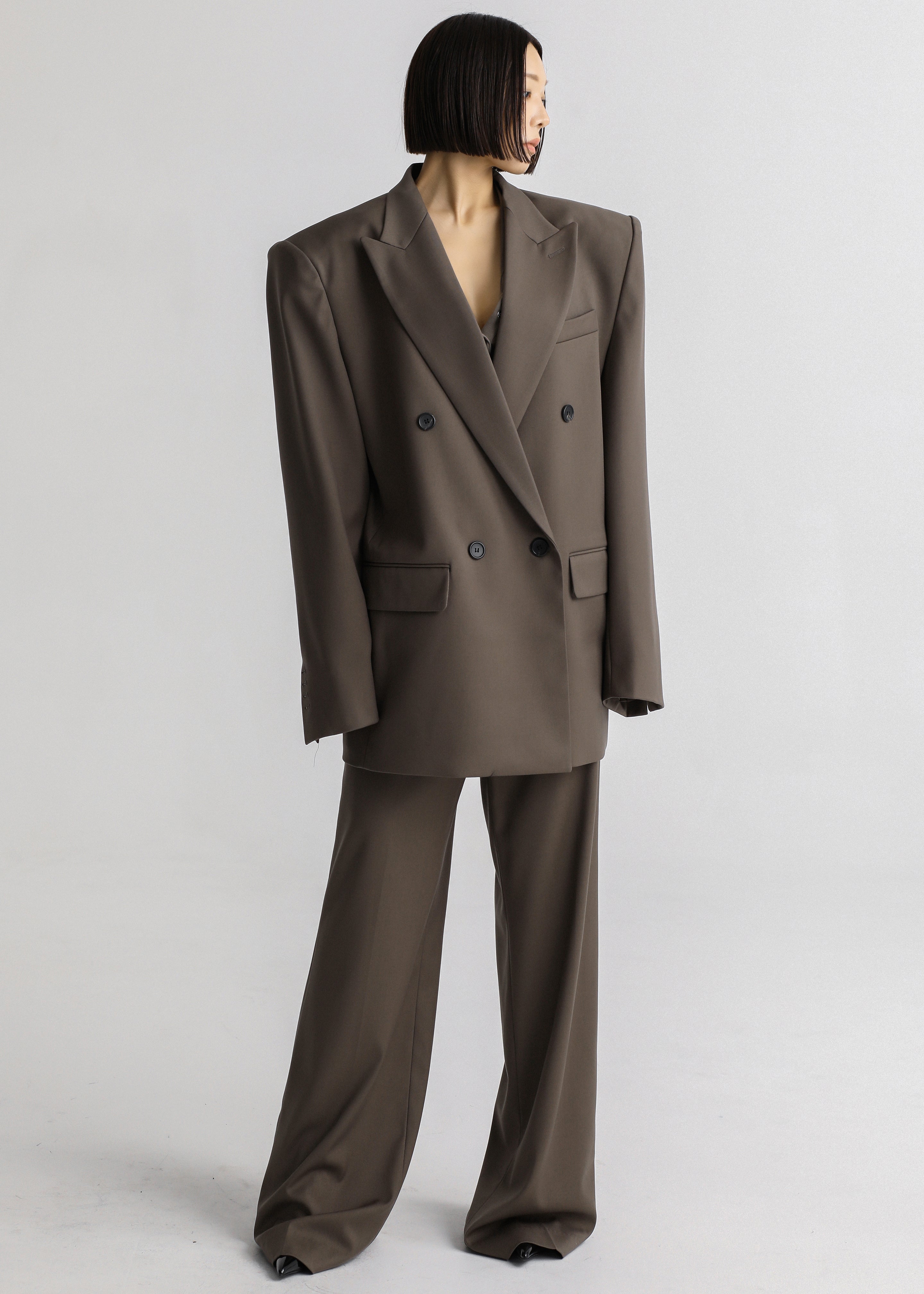 Pallen Double Breasted Blazer - Brown - 17