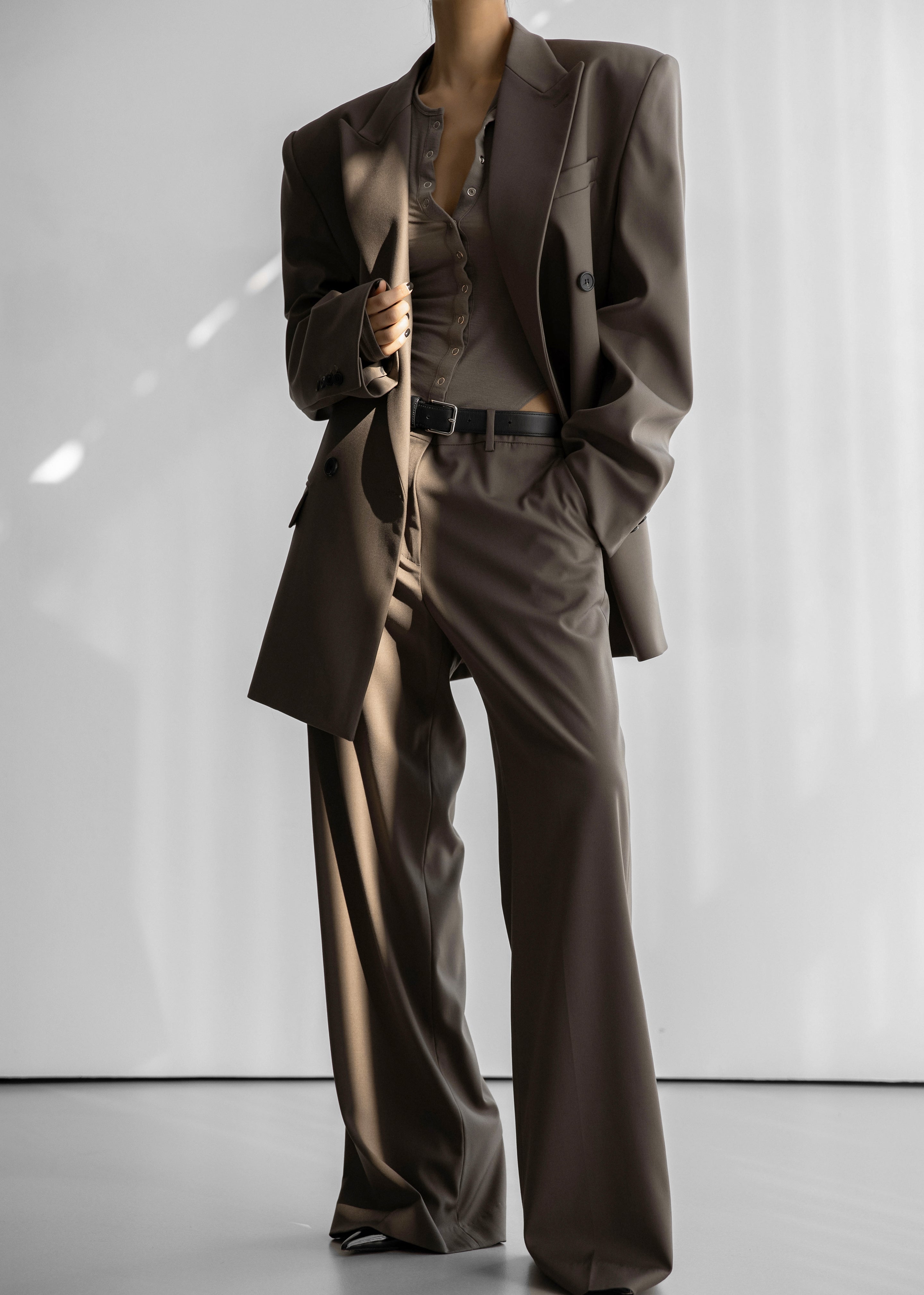 Pallen Double Breasted Blazer - Brown - 6