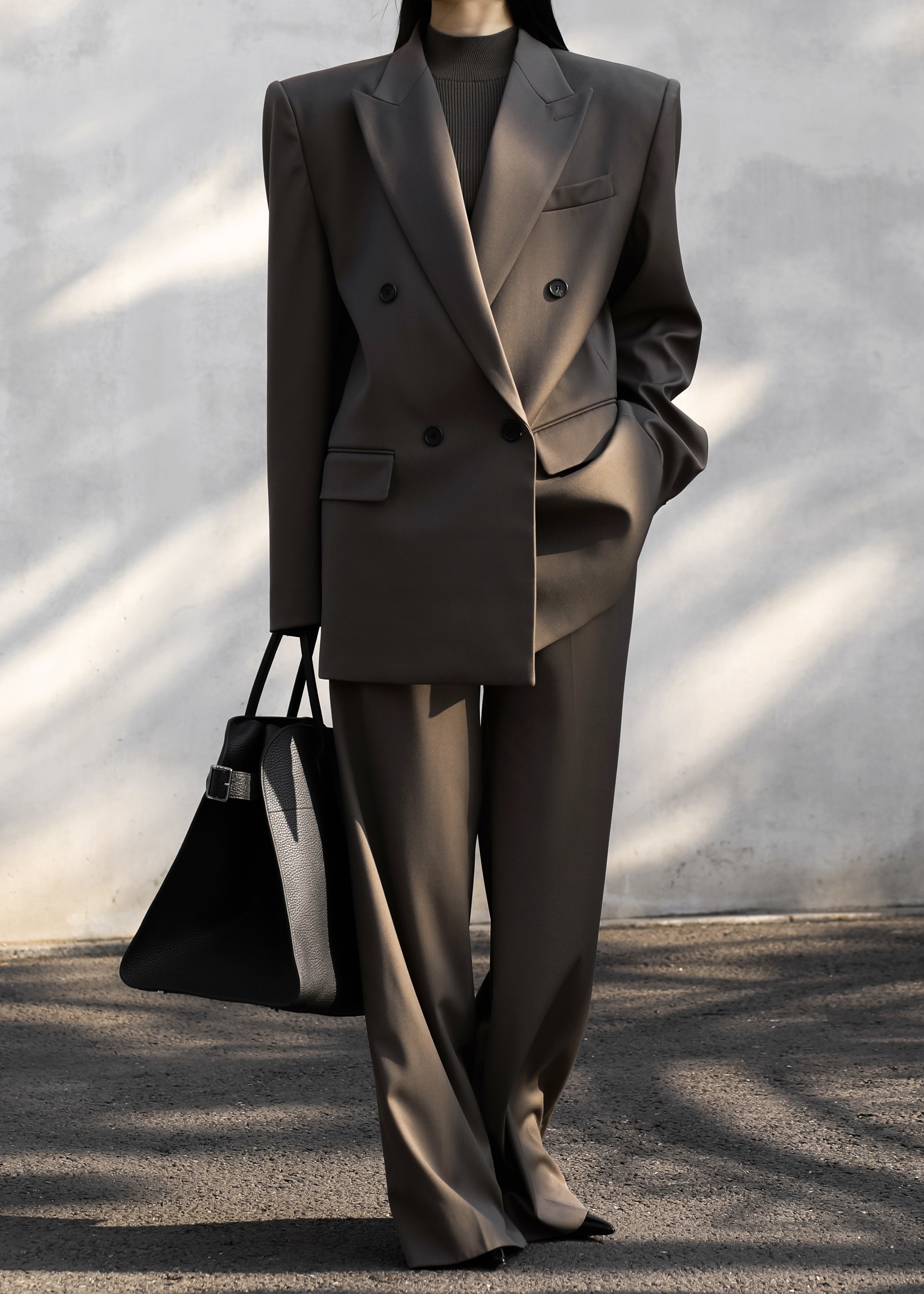 Pallen Double Breasted Blazer - Brown - 12