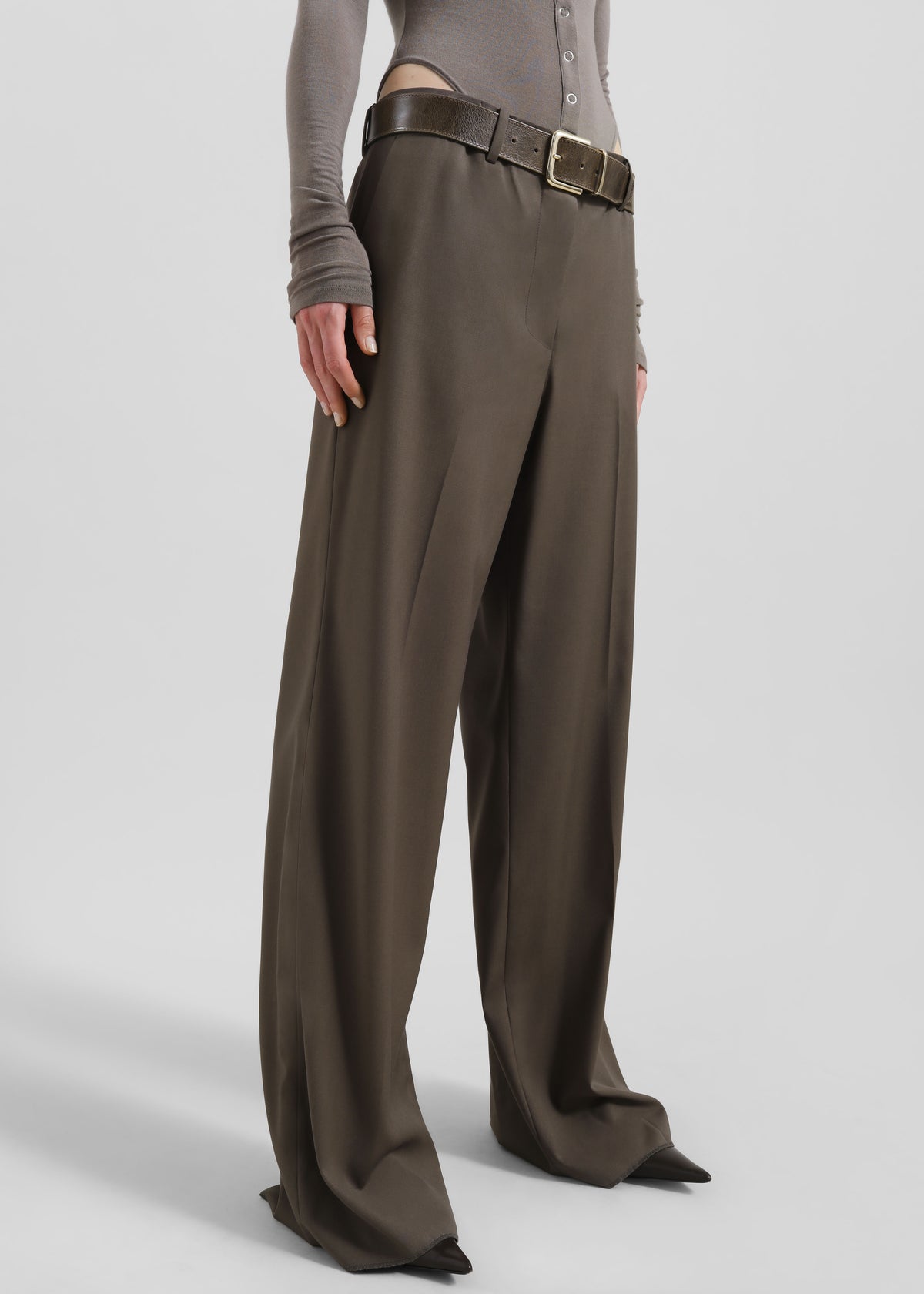 Pallen Wide Trousers - Brown - 2