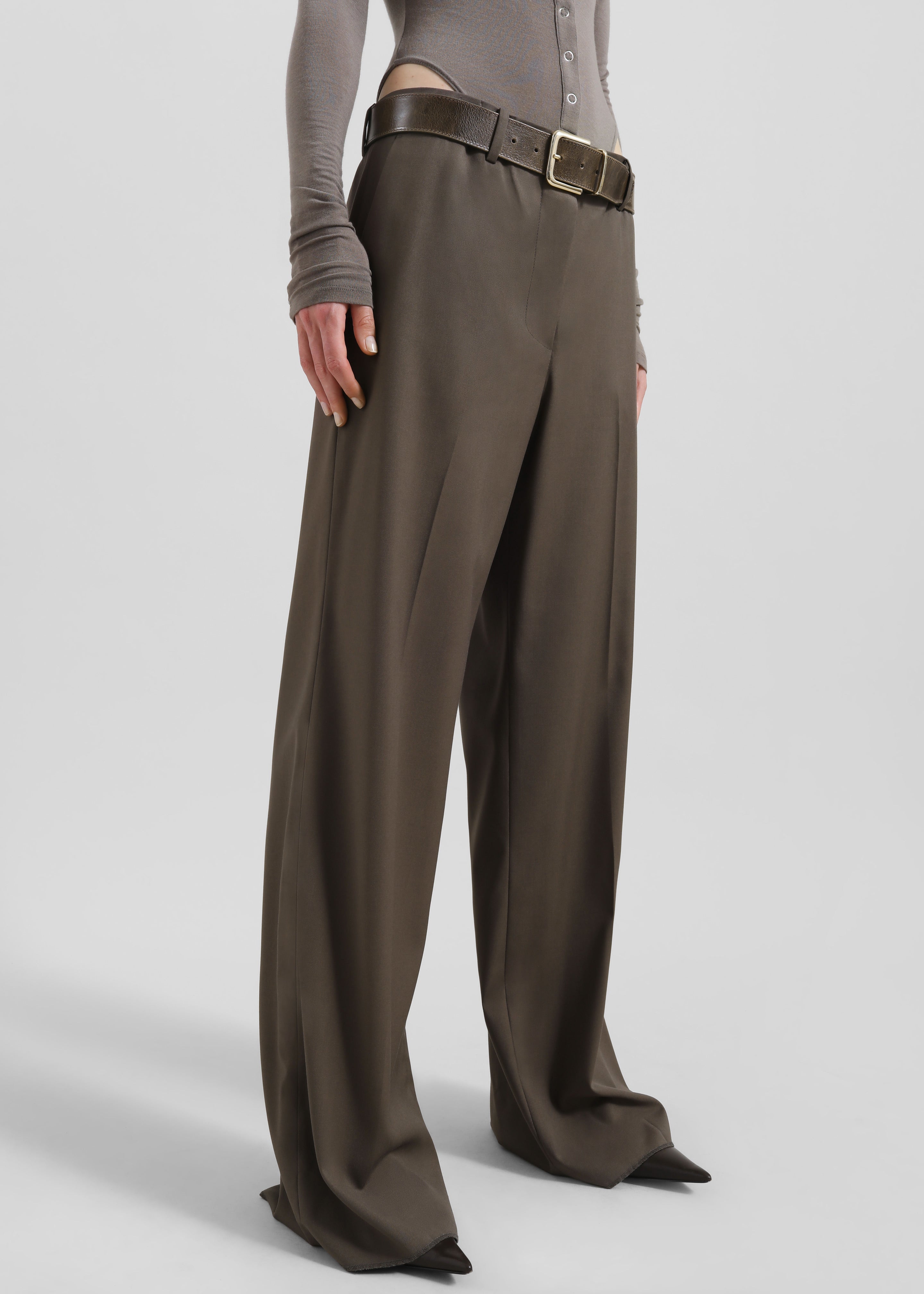 Pallen Wide Trousers - Brown - 2
