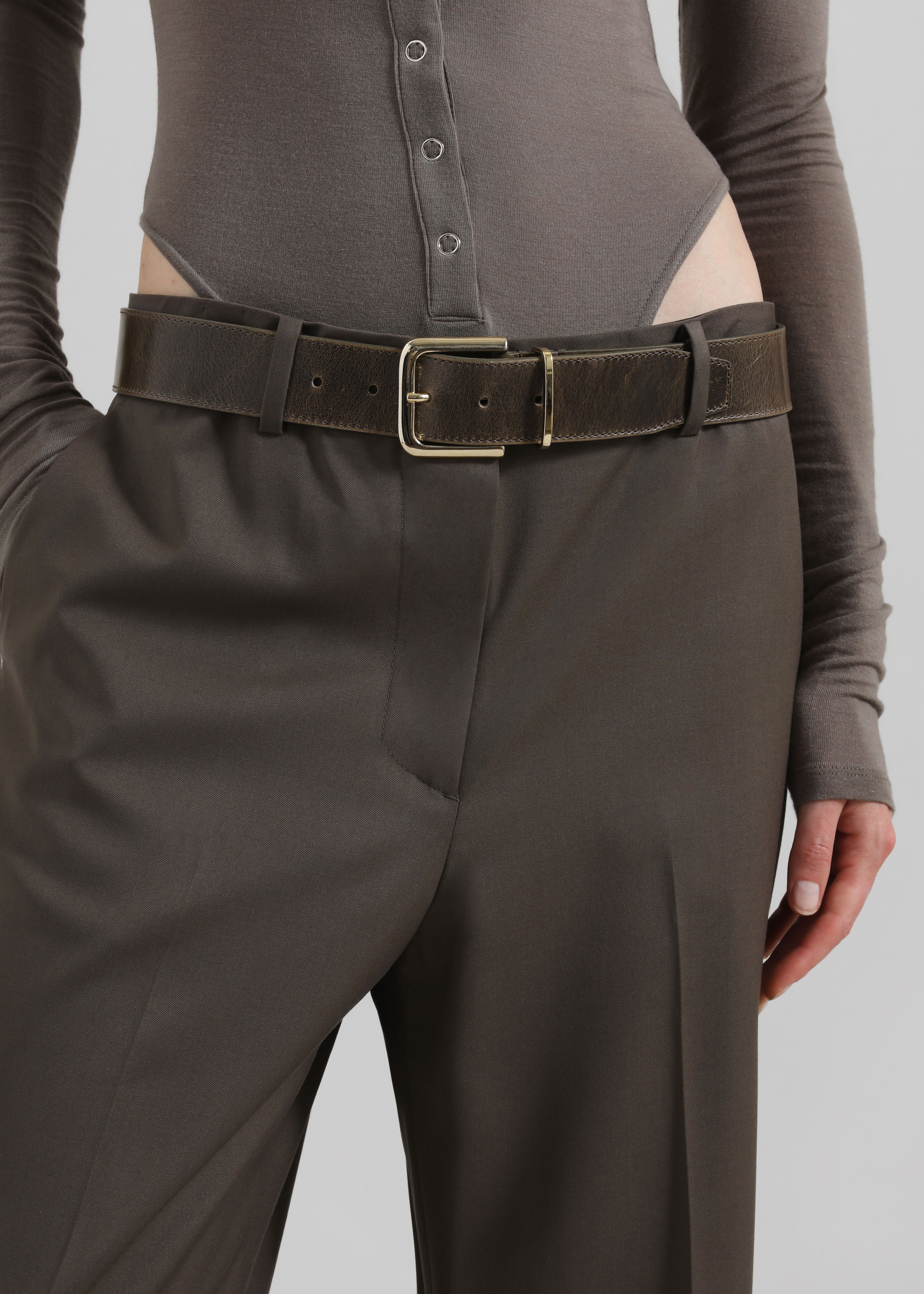 Pallen Wide Trousers - Brown - 3